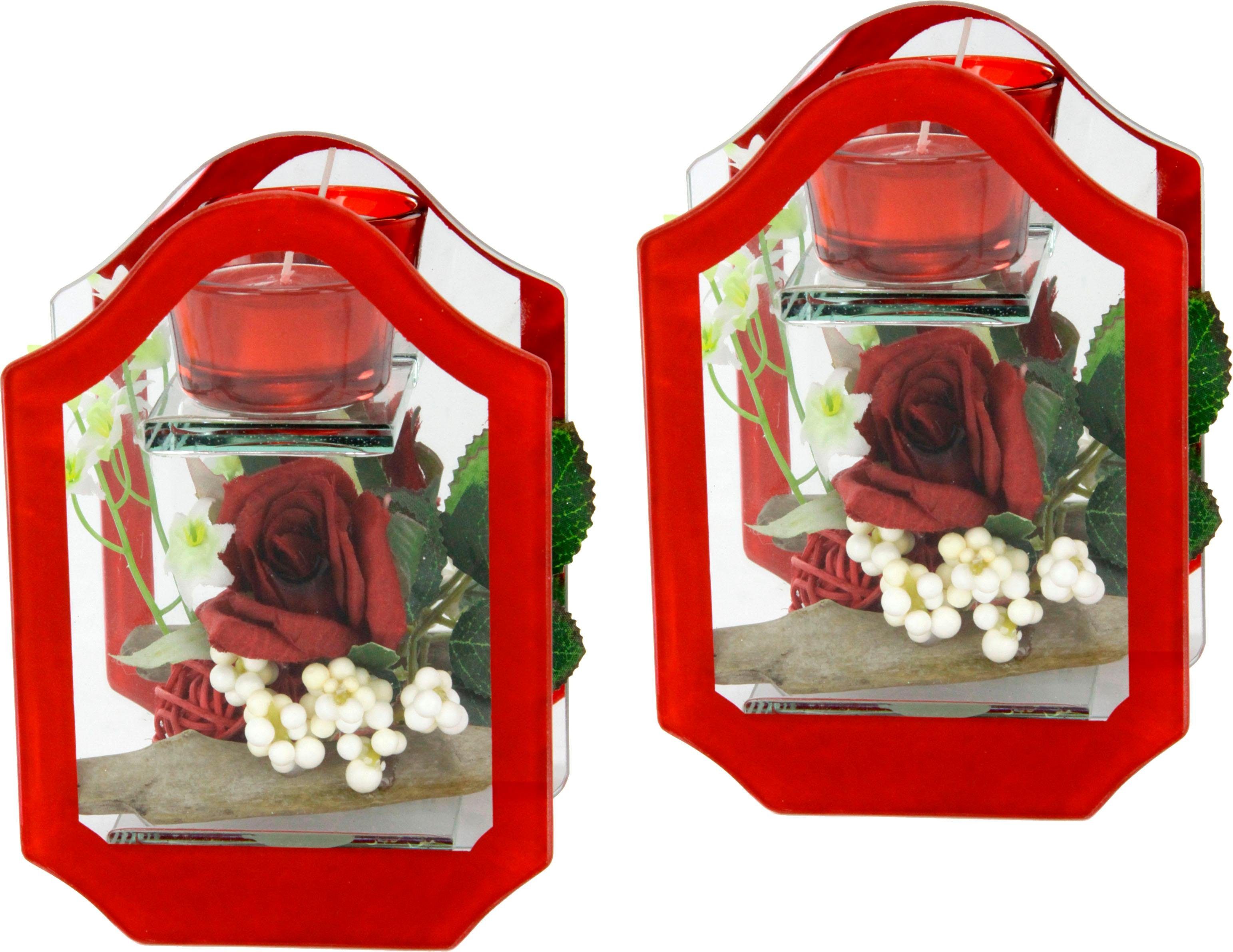I.GE.A. Kunstplant (set, 2 stuks) kunstplanten rood