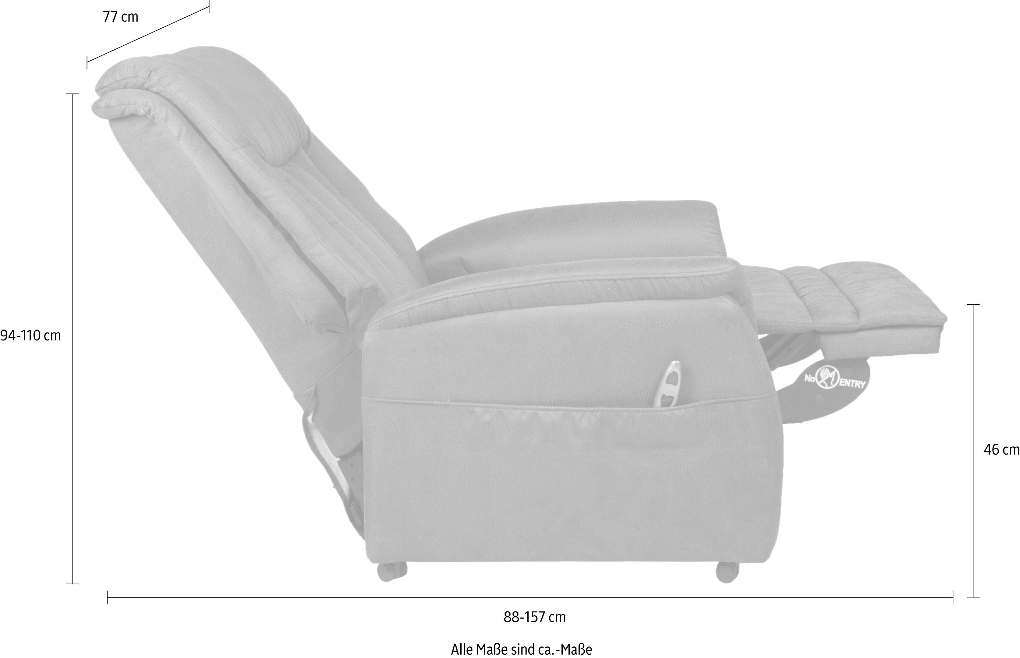 Duo Collection Relaxfauteuil Siena met elektrische opsta-hulp Relaxfunctie en pocketveren binnenvering met stalen nosagvering (set)