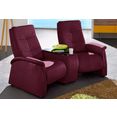 exxpo - sofa fashion 2-zitsbank met relaxfunctie, geïntegreerd tafelplateau en bergruimte rood
