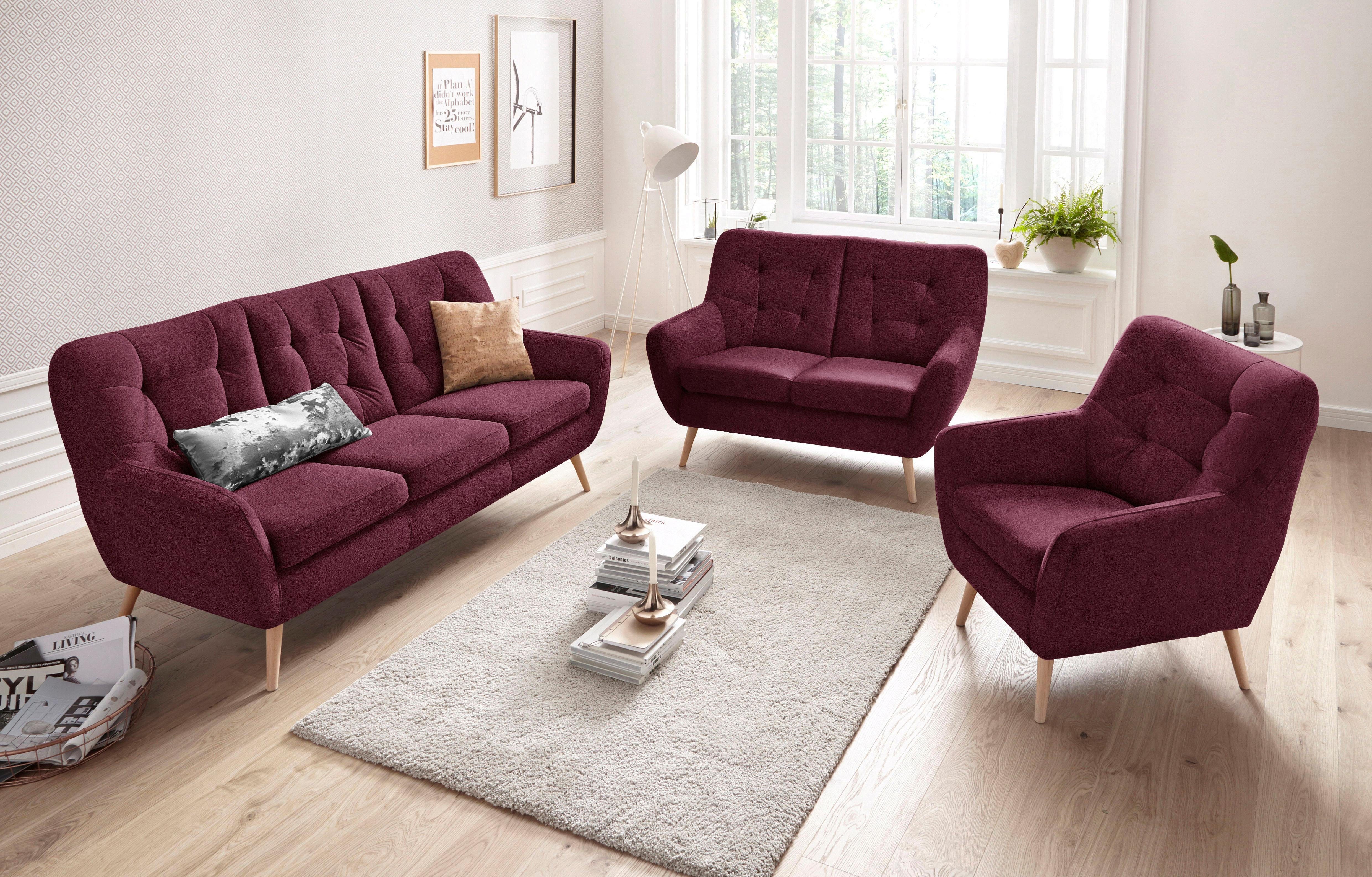 exxpo - sofa fashion Fauteuil Scandi, loungesessel met geweldig zitcomfort, hoogwaardige bekleding (set)