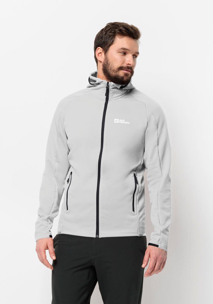 Jack Wolfskin Fleecejack ALPGRAT HOODED FZ M heren jassen maat XXXL (60) grijs