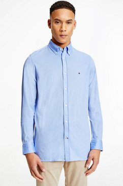 tommy hilfiger overhemd met lange mouwen 1985 knit solid sf shirt blauw