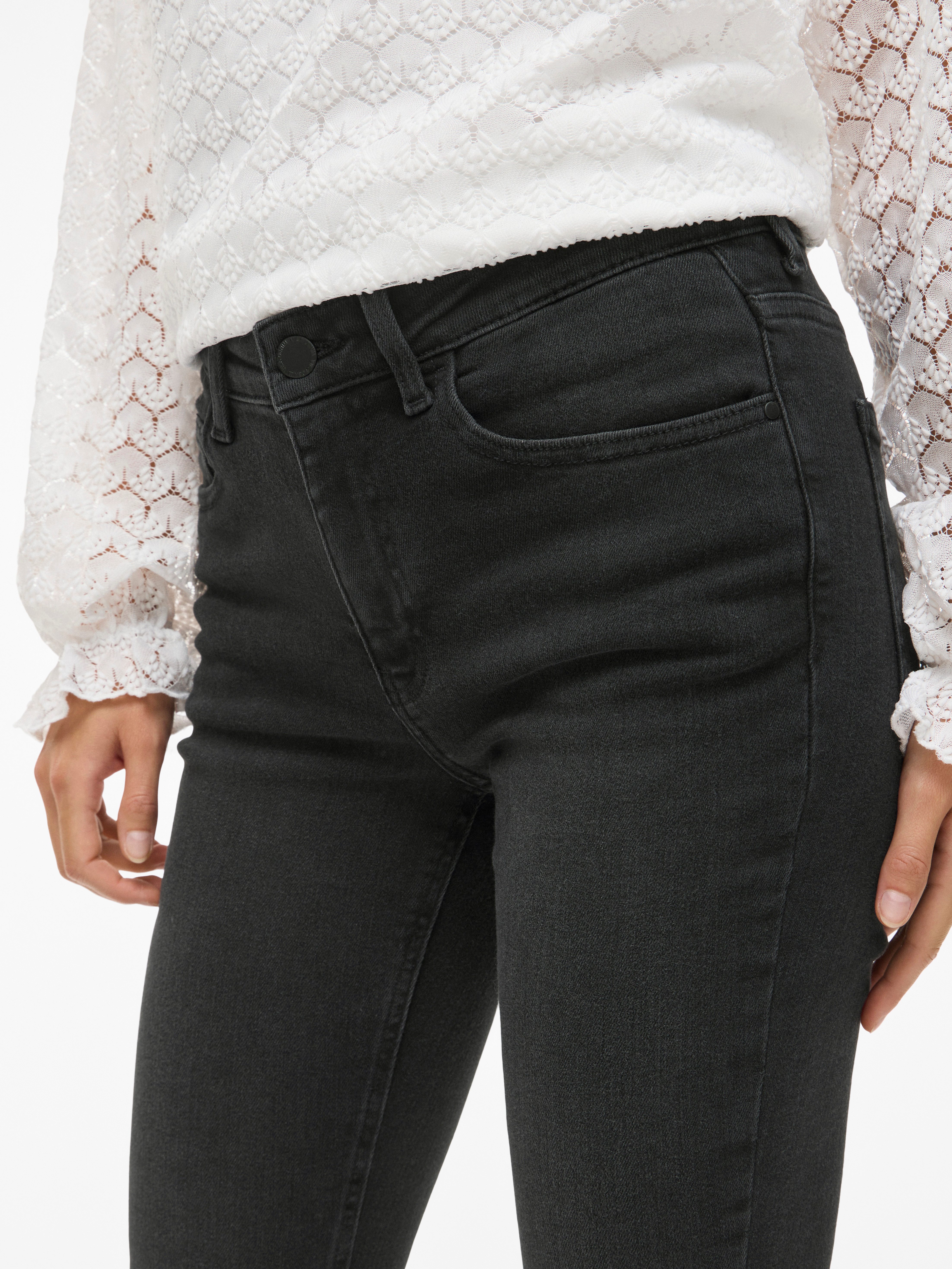 Vila Skinny fit jeans VISARAH RW SKINNY JEANS BLK BUB00-NOOS