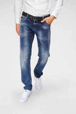 cipo  baxx straight jeans red dot blauw