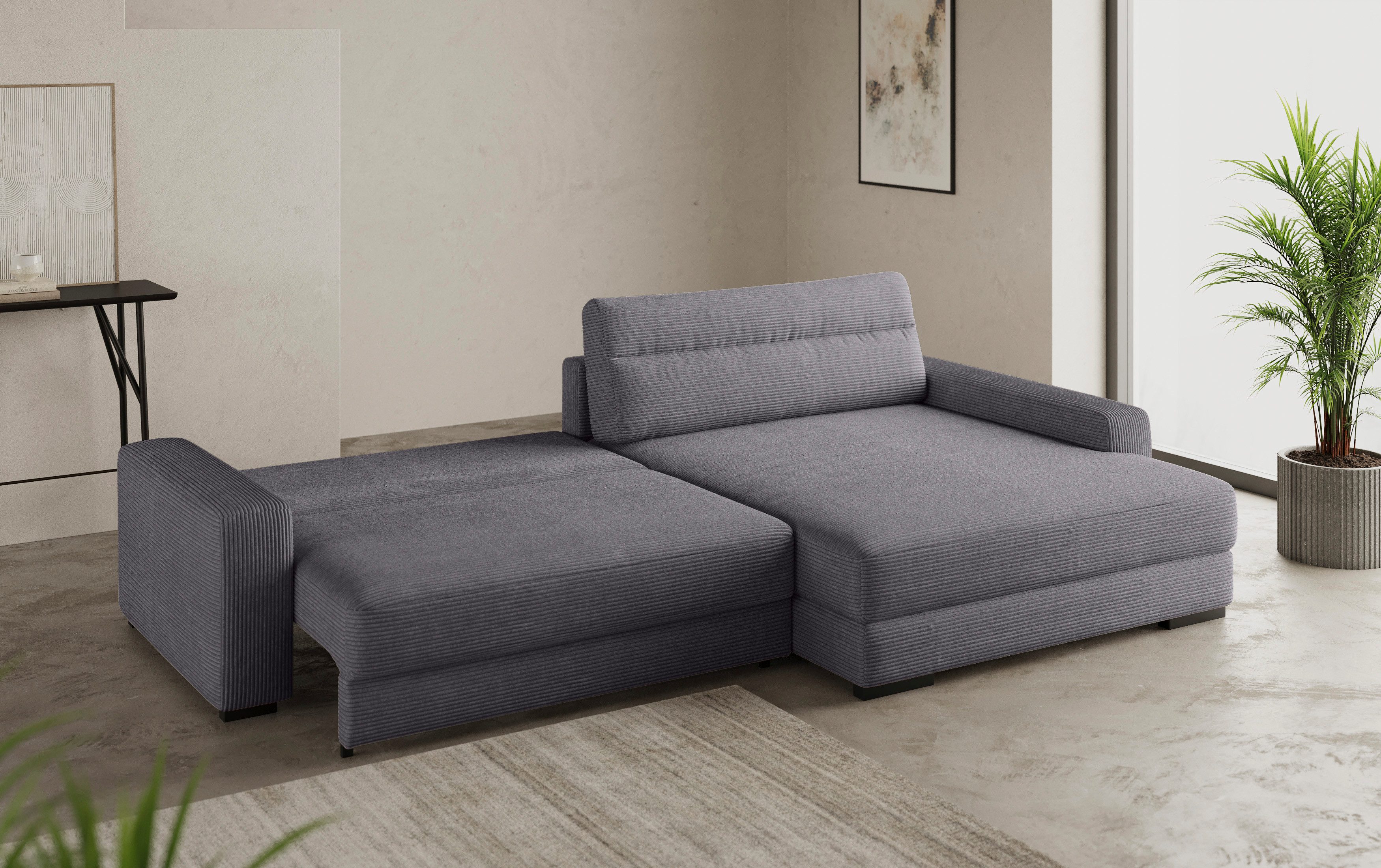 Mr. Couch Hoekbank Marcello L-vorm inclusief easybett en bedlade