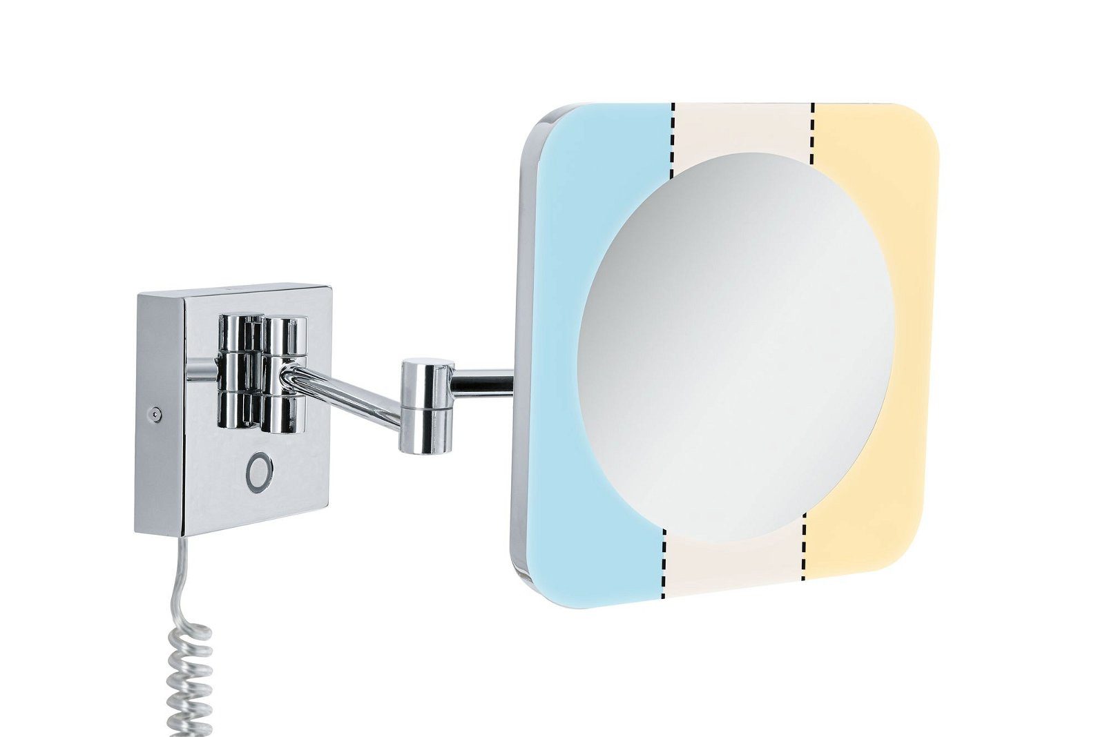 Paulmann Led-wandlamp Jora IP44 Witte Schakelaar 60lm 230V 3,3W Chroom, Wit, Spiegel (1 stuk)