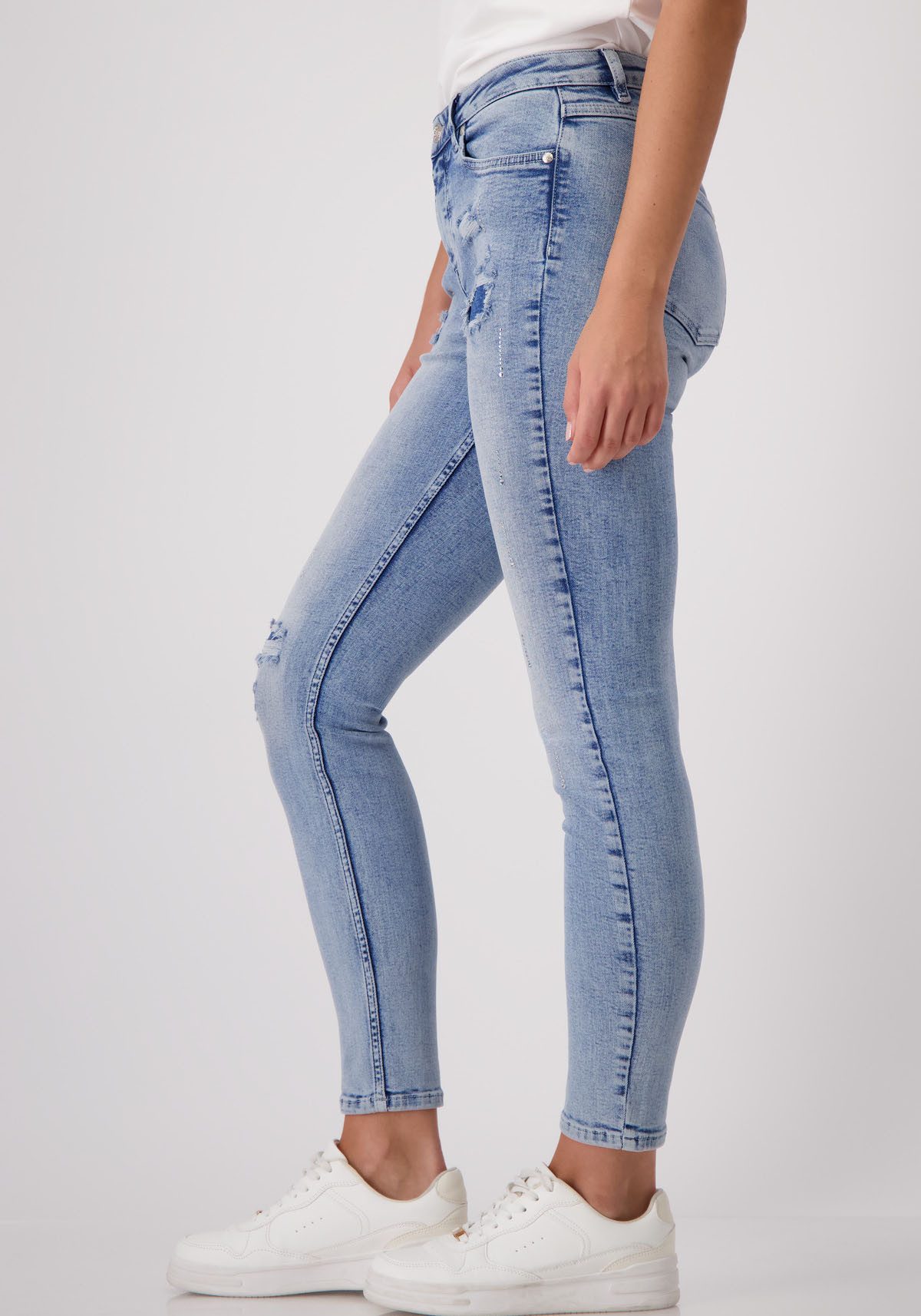 Monari Skinnybroek met destroyed-effecten