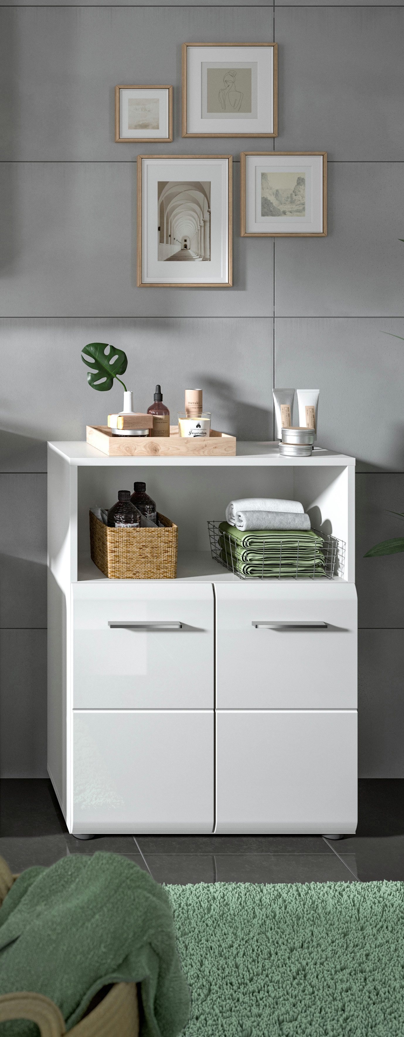 INOSIGN Halfhoge kast FLORENZ, TOPSELLER!, Breedte 60 cm, 2 deuren, 1 legplank, 1 open vak