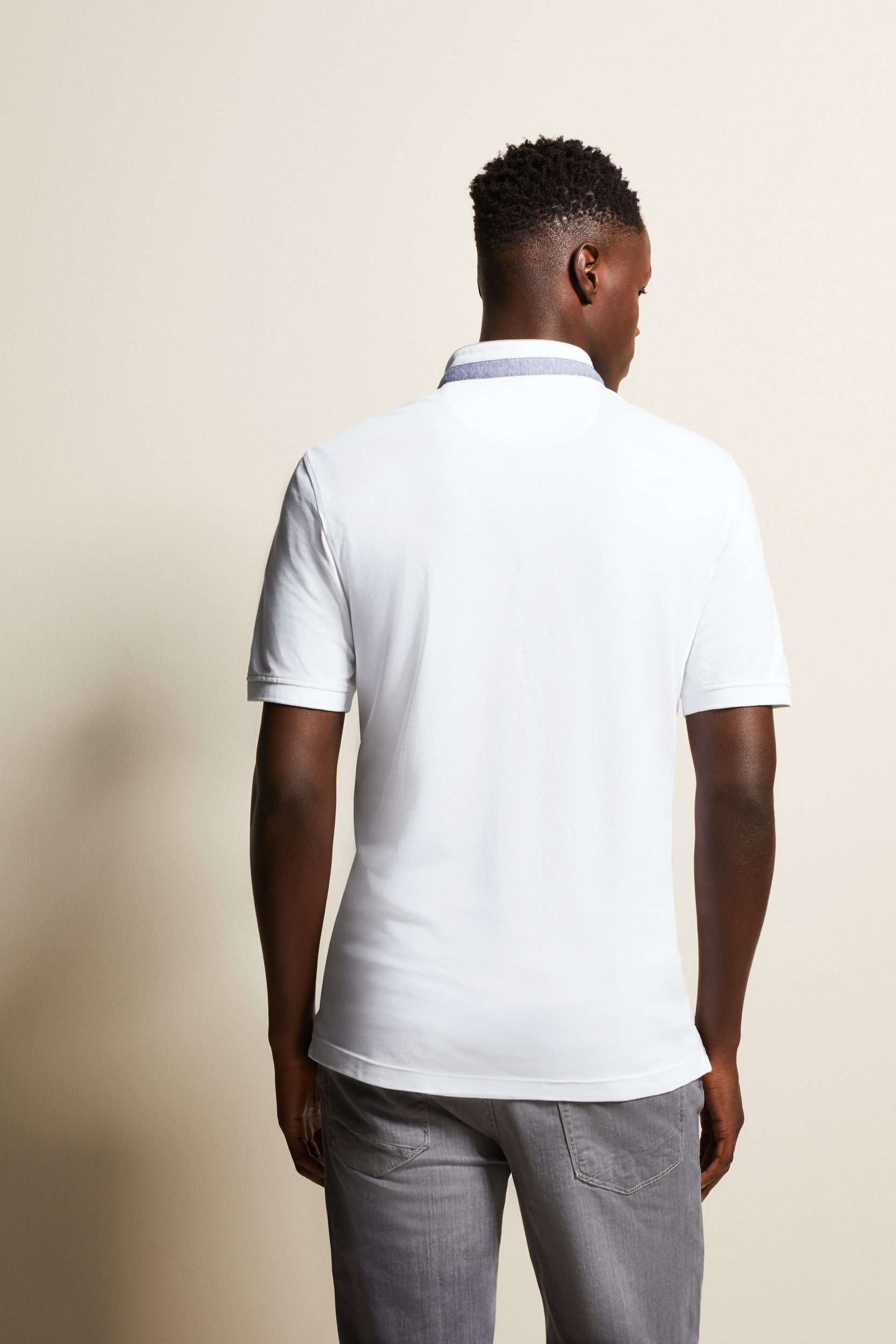 Bugatti Poloshirt met modieuze staande kraag