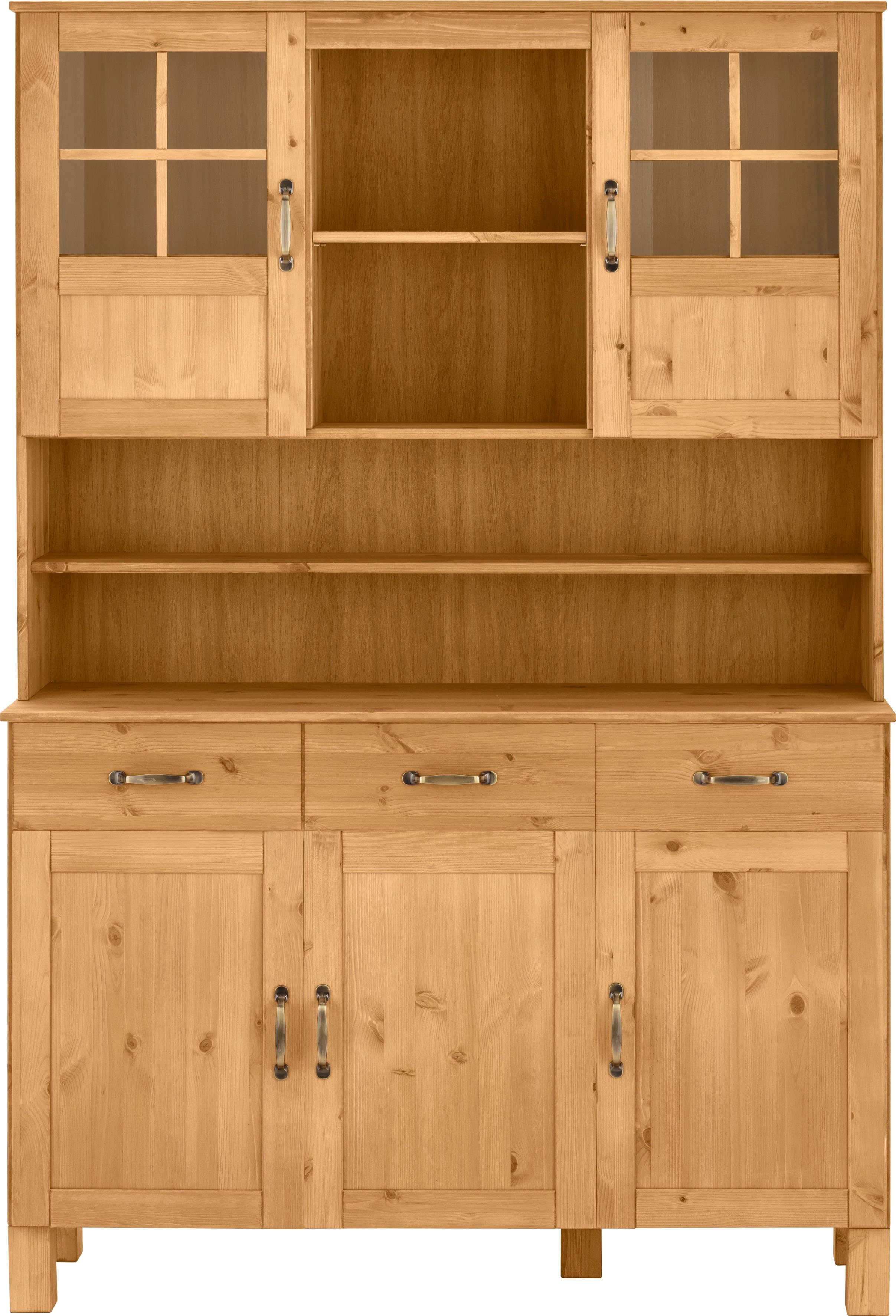 Home affaire Keukenbuffet Alby Breedte 125 cm, 2 glasdeuren, 2 laden