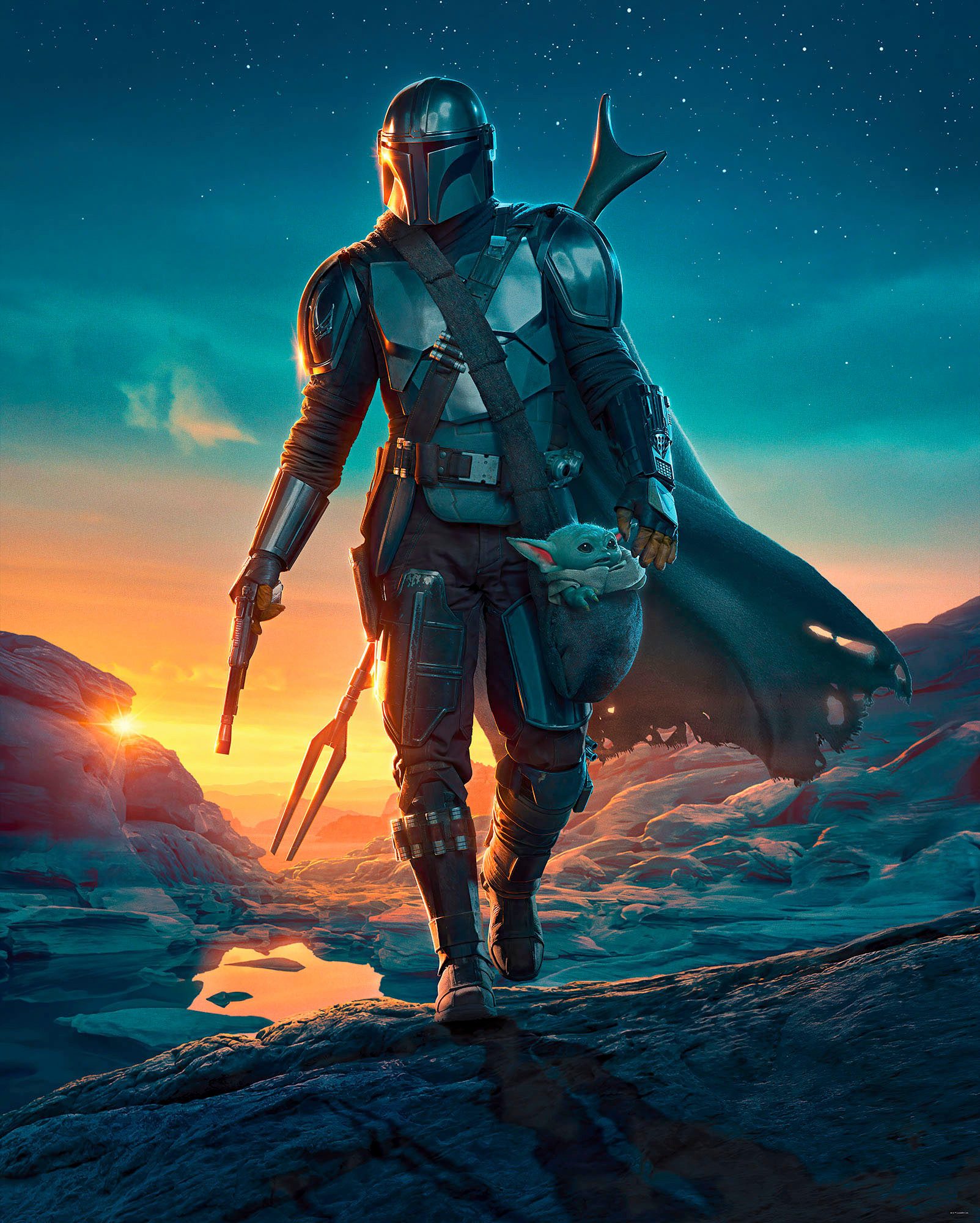 Komar Fotobehang Digitale print vlies - The Mandalorian Gunslingers - Afmeting 200 x 250 cm (1 stuk)