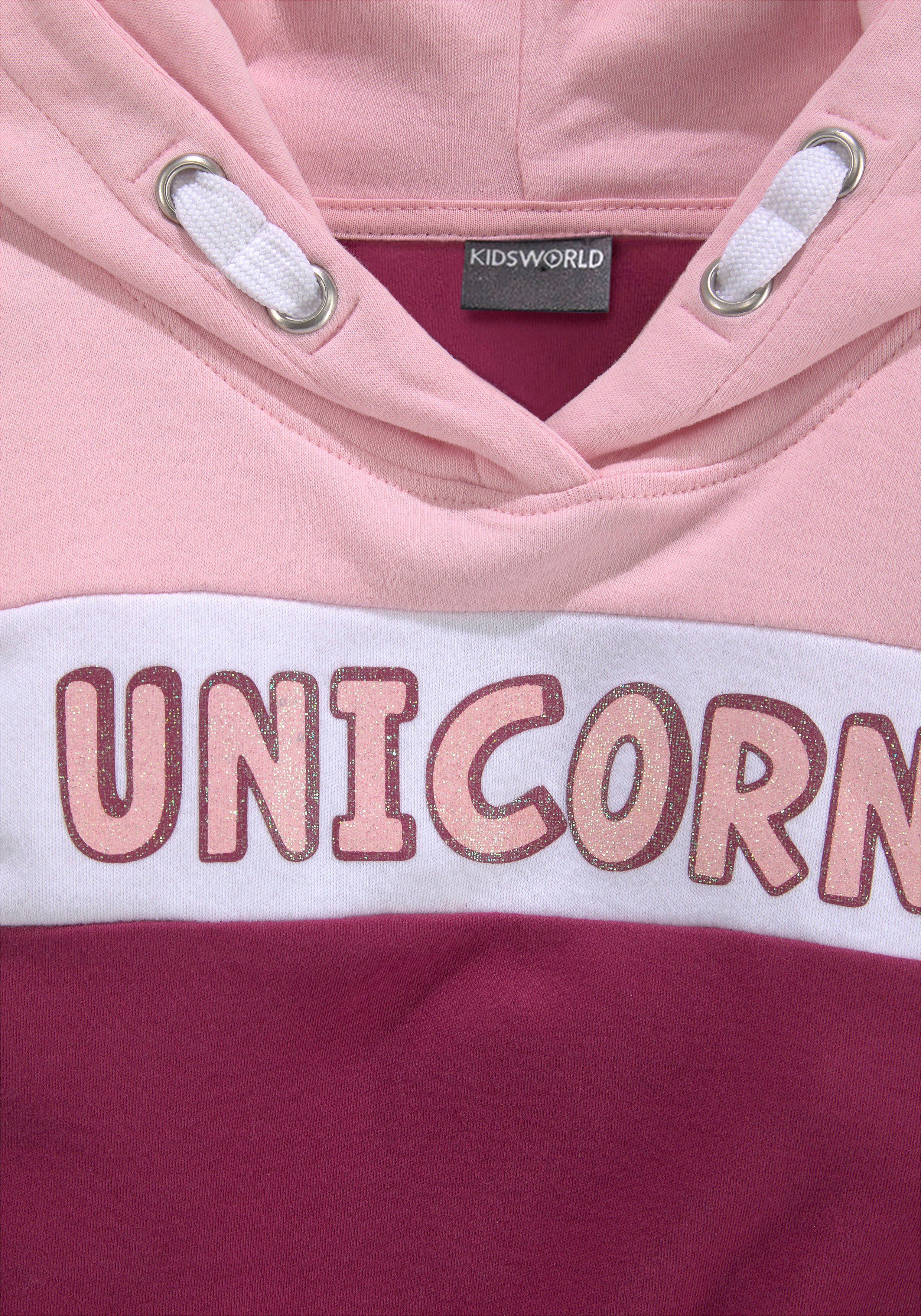 KIDSWORLD Sweatjurk Unicorn lang, modieus, van katoenmix, lange mouwen