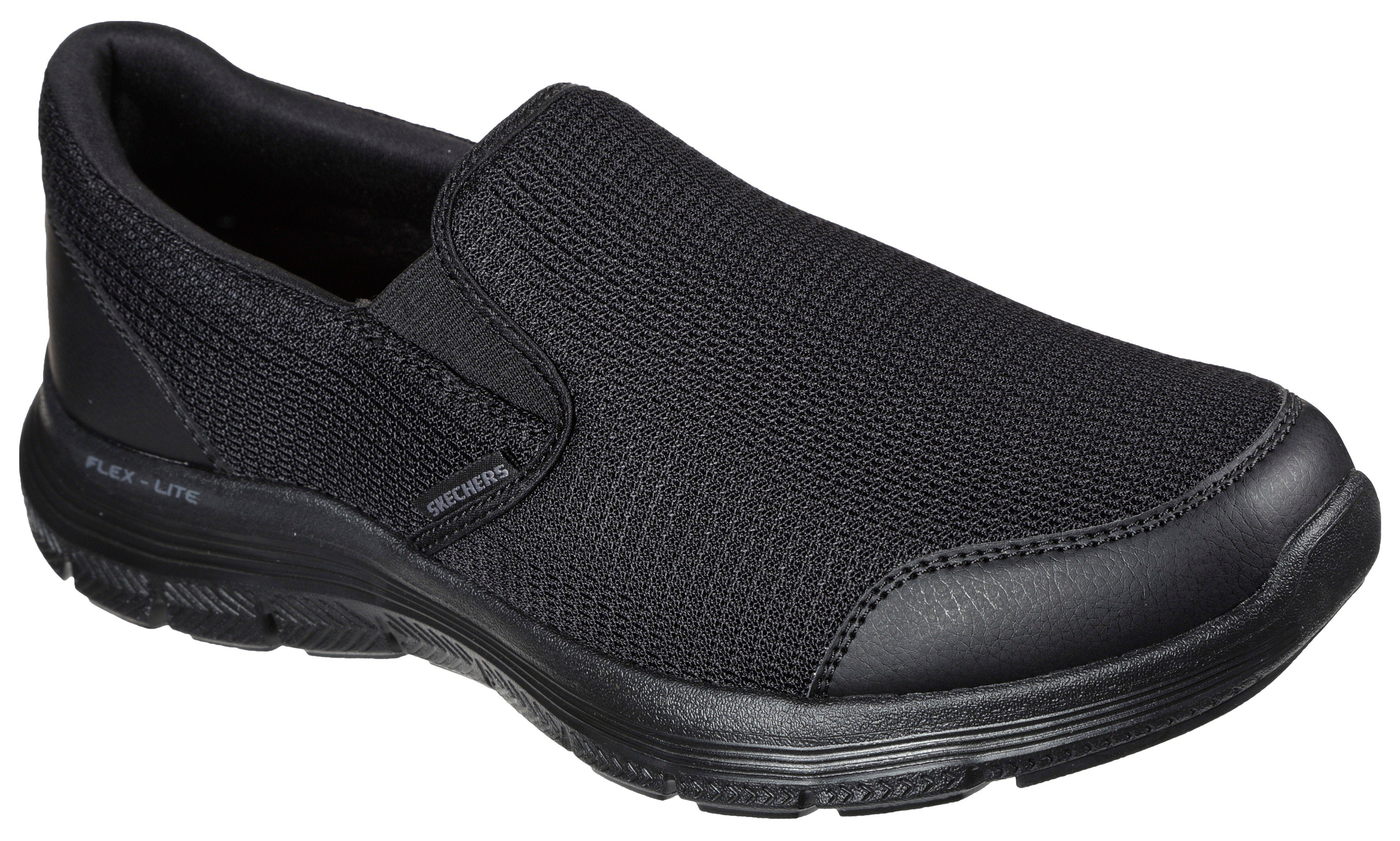 Skechers Slip-on sneakers FLEX ADVANTAGE 4.0 Slipper, slip-on schoen, comfortschoen met air cooled memory foam heren lage sneakers maat 45 EU zwart
