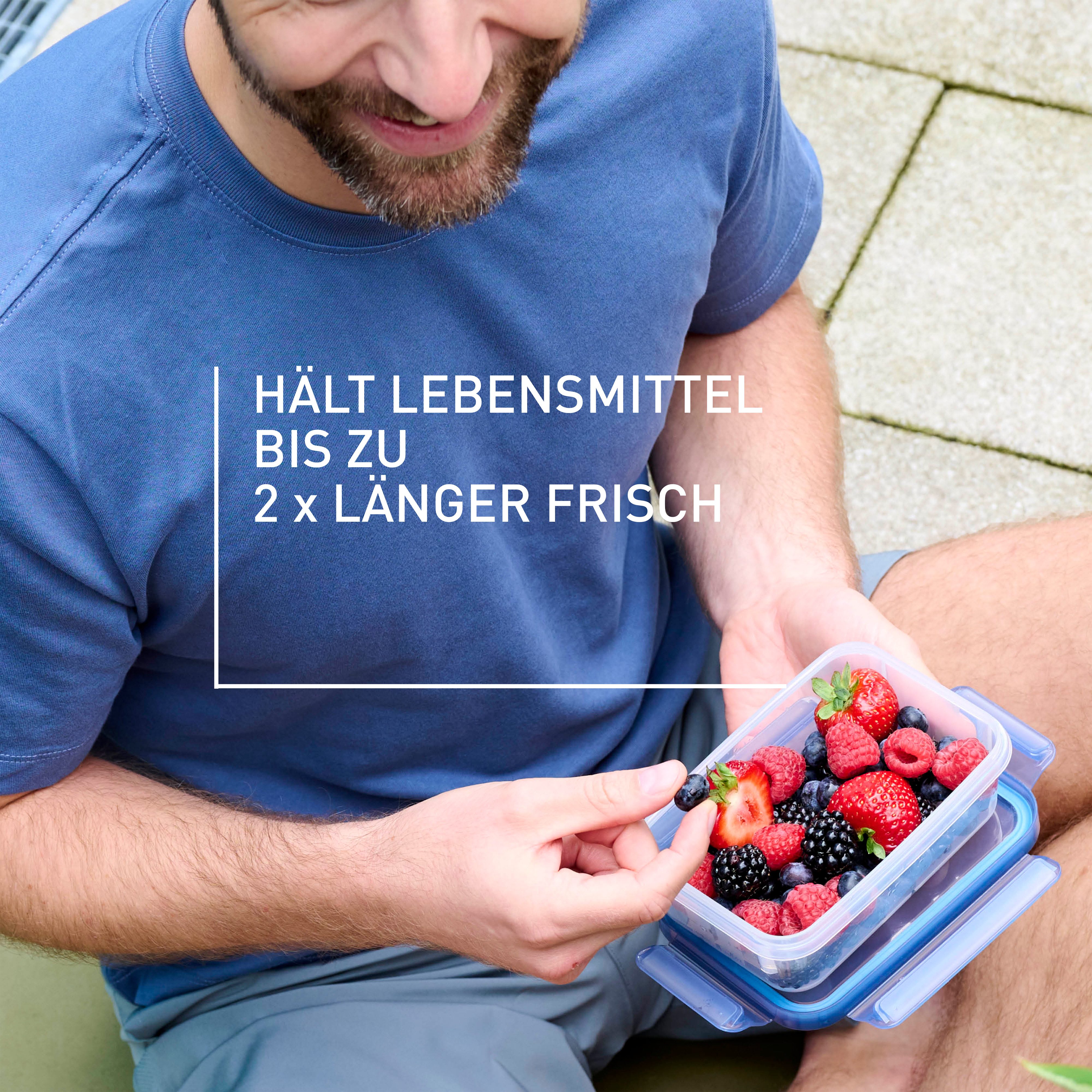 Emsa Vershoudtrommel Clip & Close Eco 0,55 l, rechthoekig, eco-design, dicht, hygiënisch, vaatwasserbestendig (2-delig)