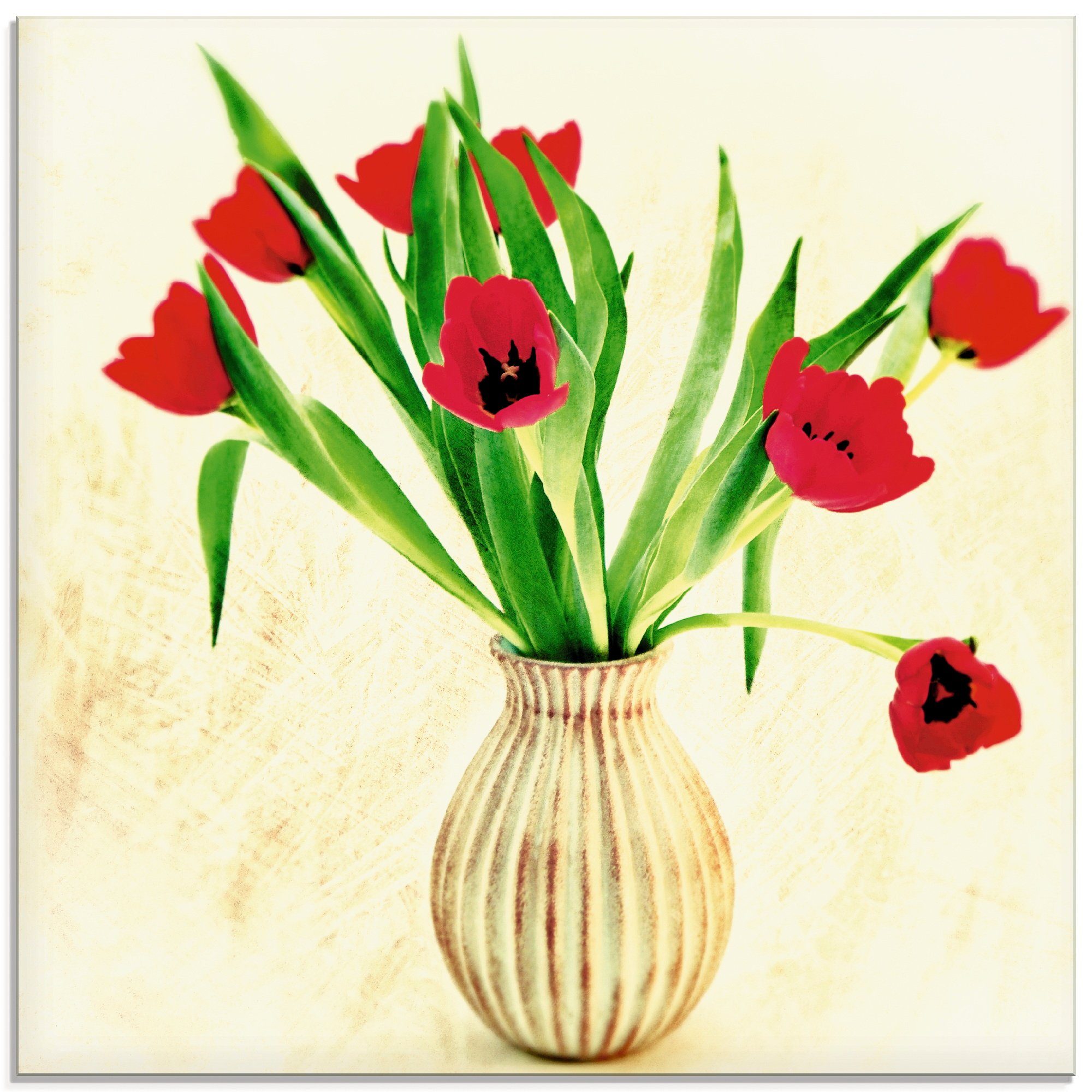 Artland Print op glas Rode tulpen (1 stuk)