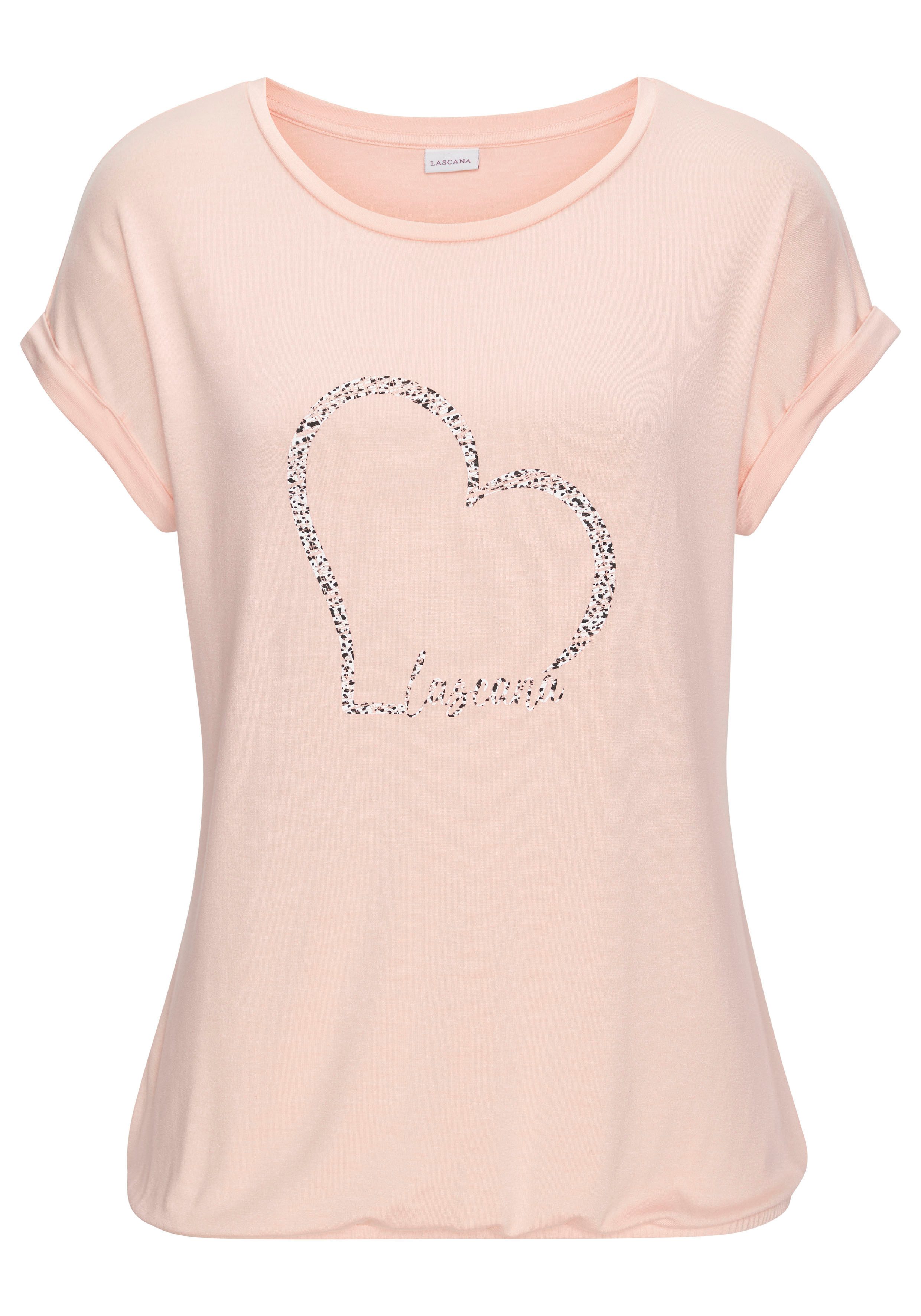 Lascana Shirt met korte mouwen Met Lascana hartprint