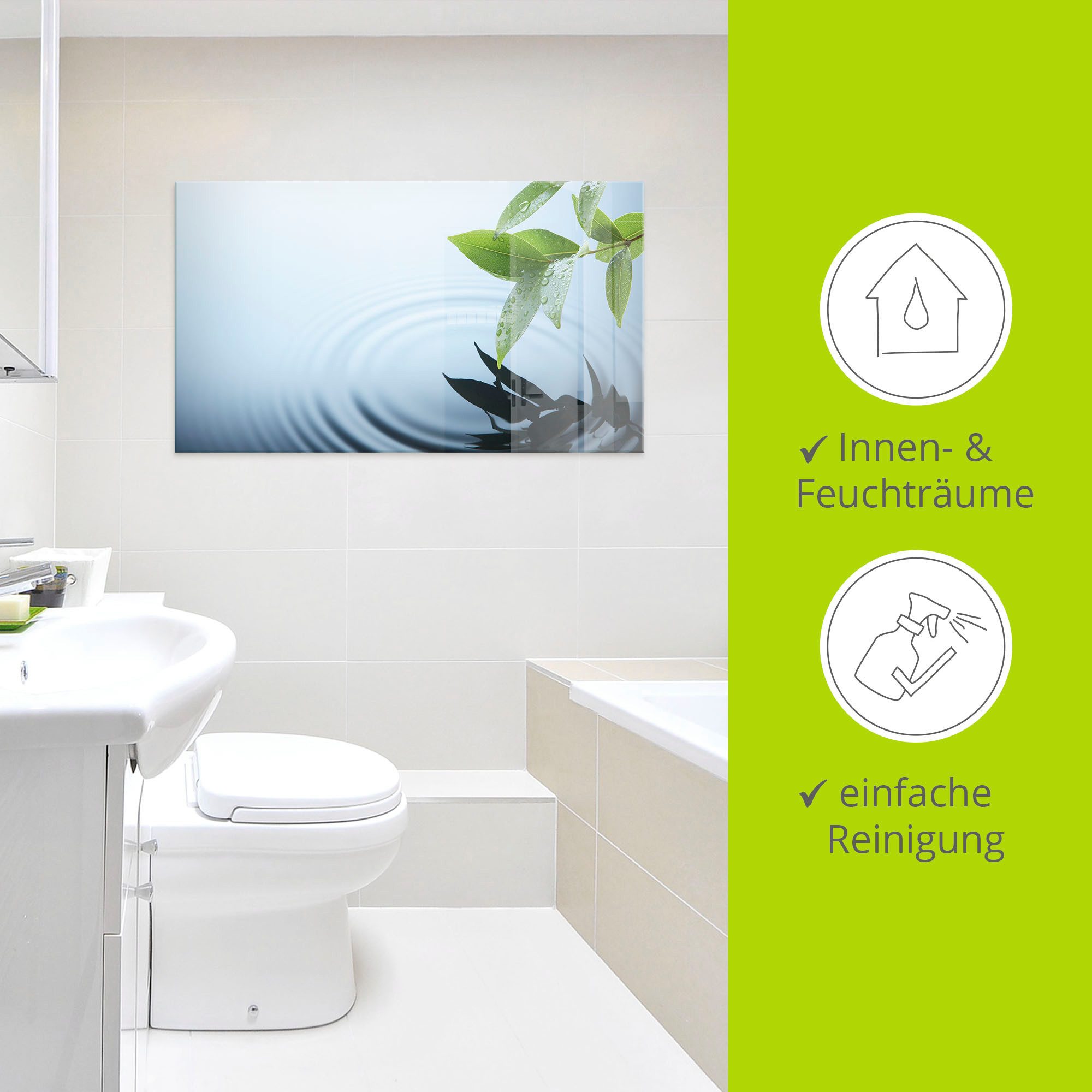 Artland Print op glas Plant en water in verschillende maten