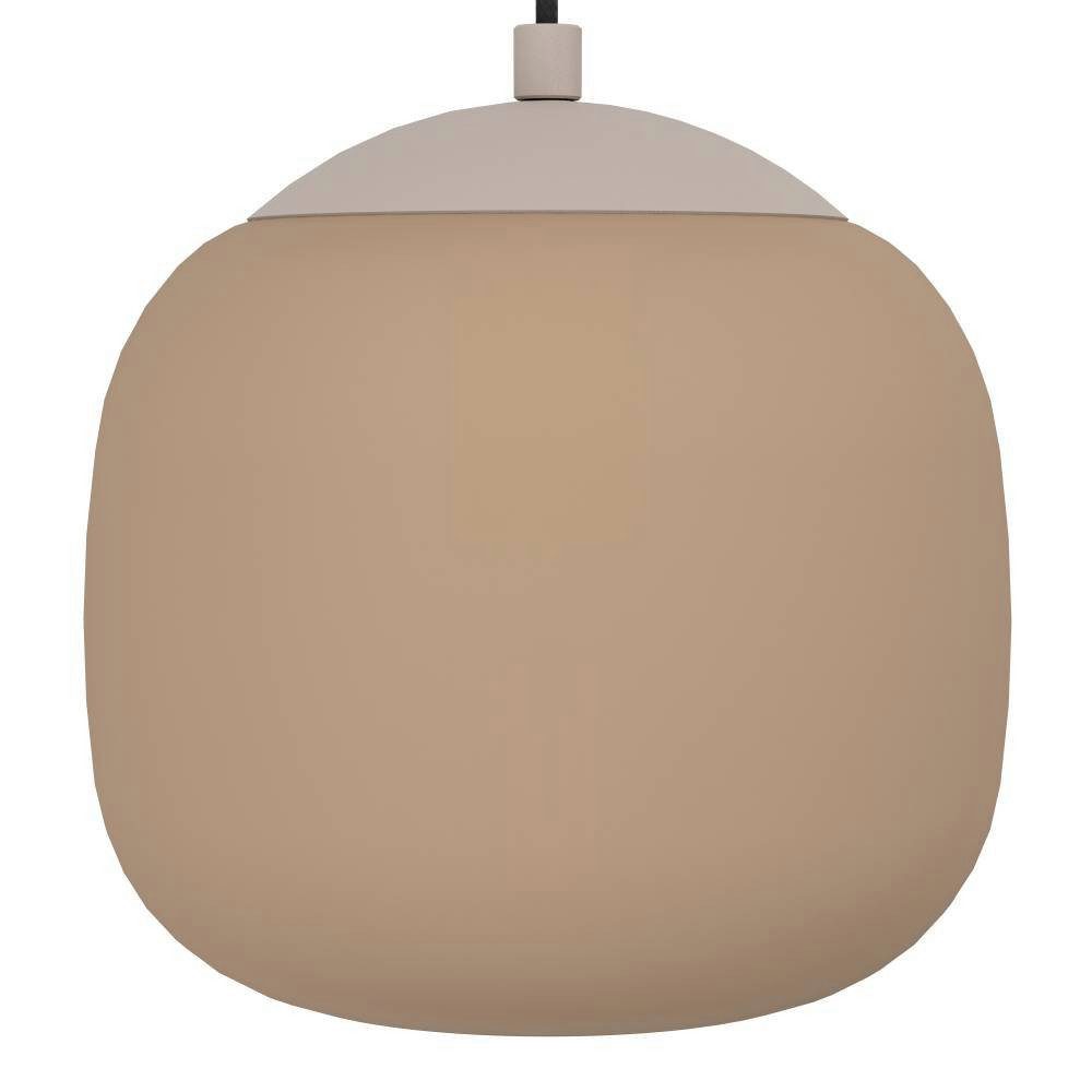 EGLO Hanglamp COMINIO Hanglamp, eetkamerlamp in zandkleur en taupe, E27, 88,5 cm (1 stuk)