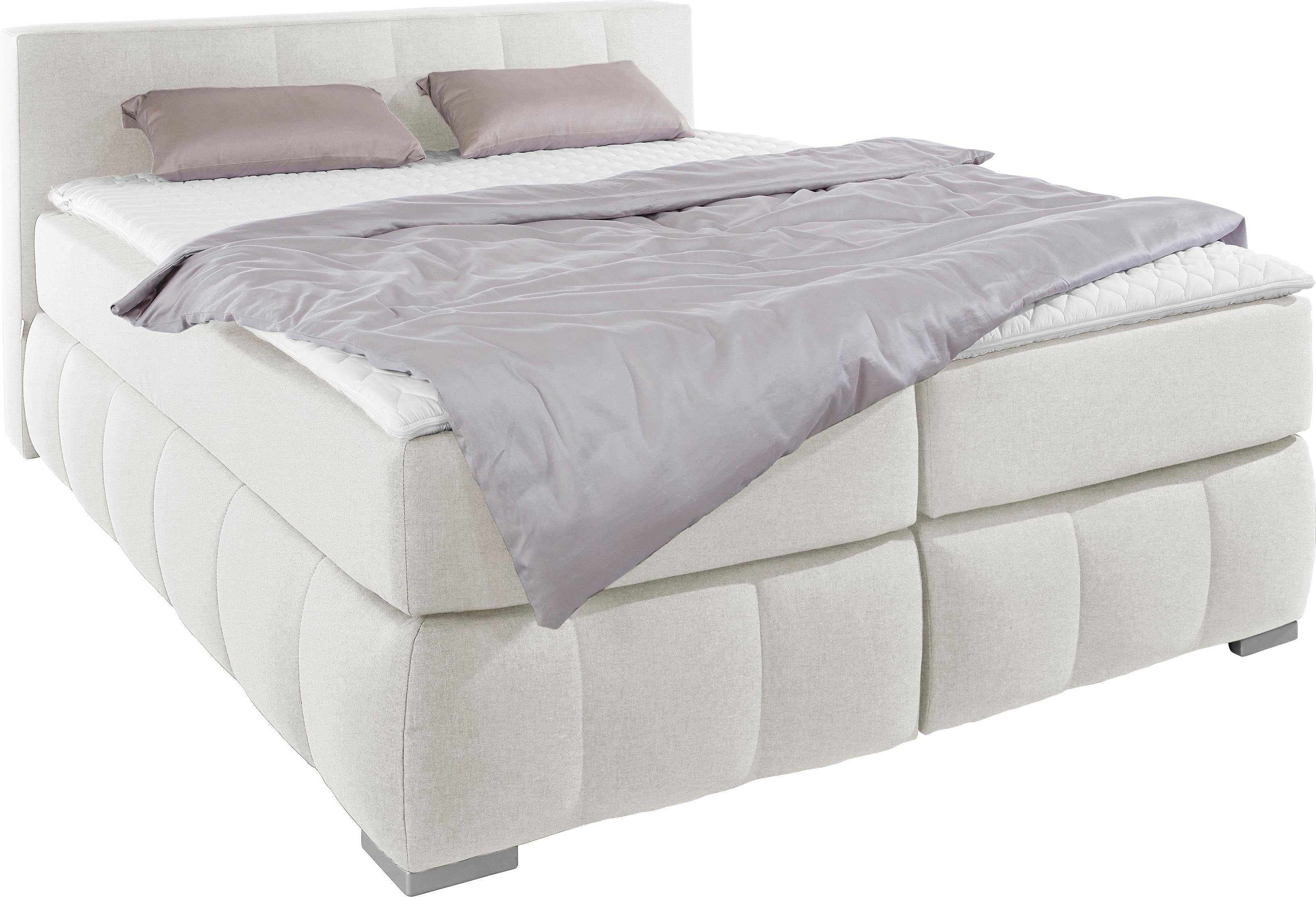 Home affaire Boxspring Chelles incl. matrastopper, in xxl- extra lang 220 cm, onderbak met elegante welving
