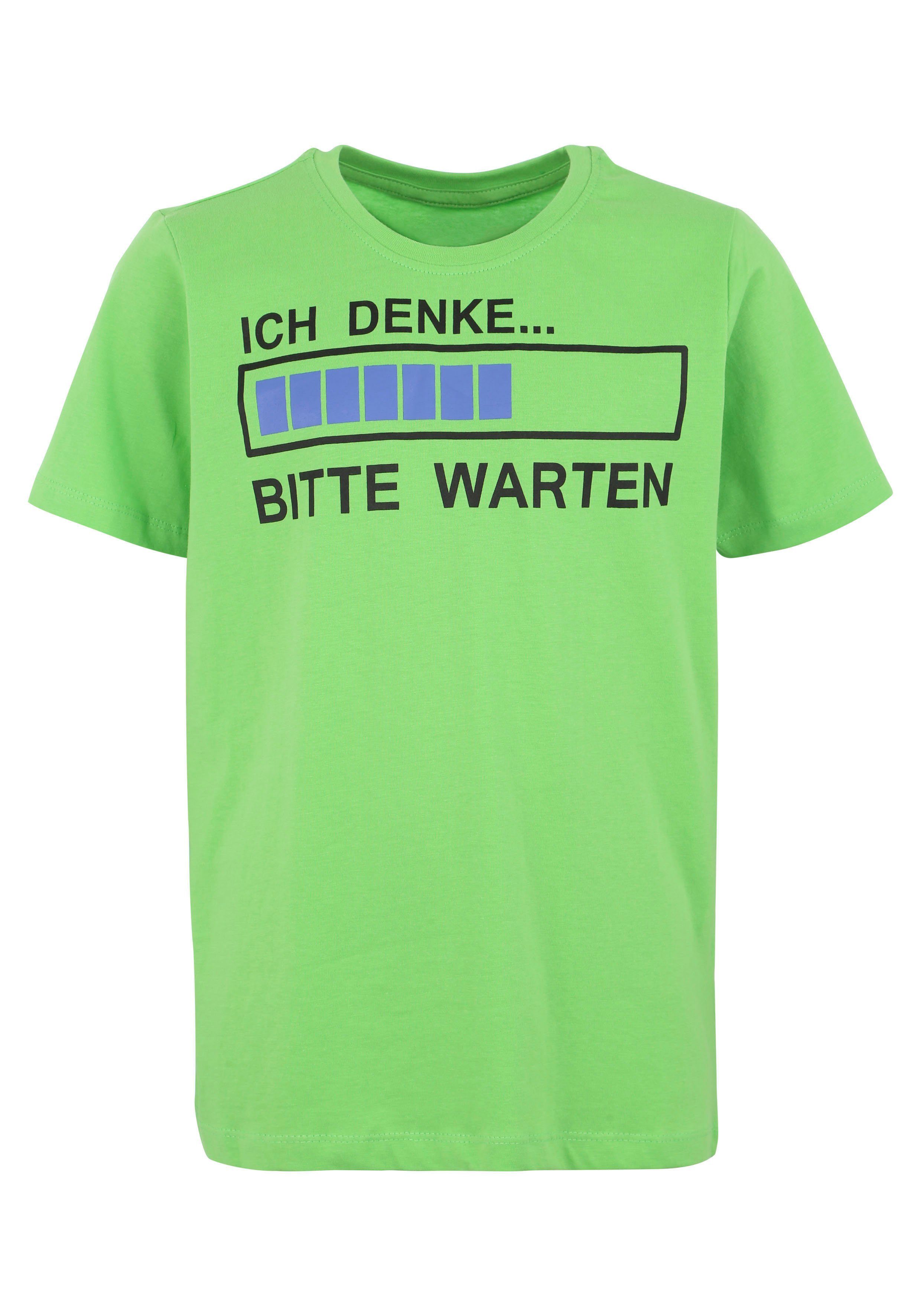 KIDSWORLD T-shirt ICH DENKE...BITTE WARTEN Korte mouwen, basic pasvorm, met trendy opdruk