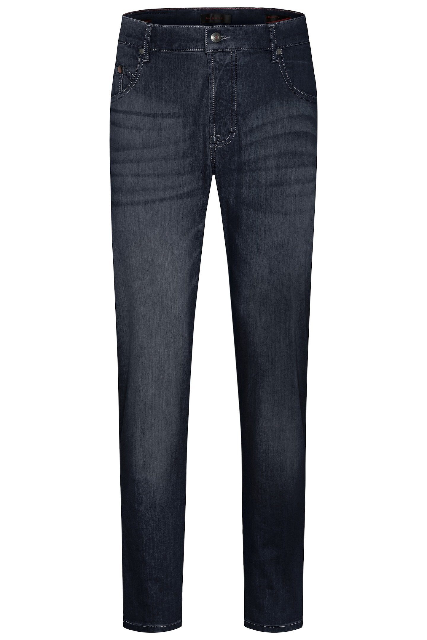 Bugatti 5-pocket jeans in used-wassing heren jeans maat 40 blauw