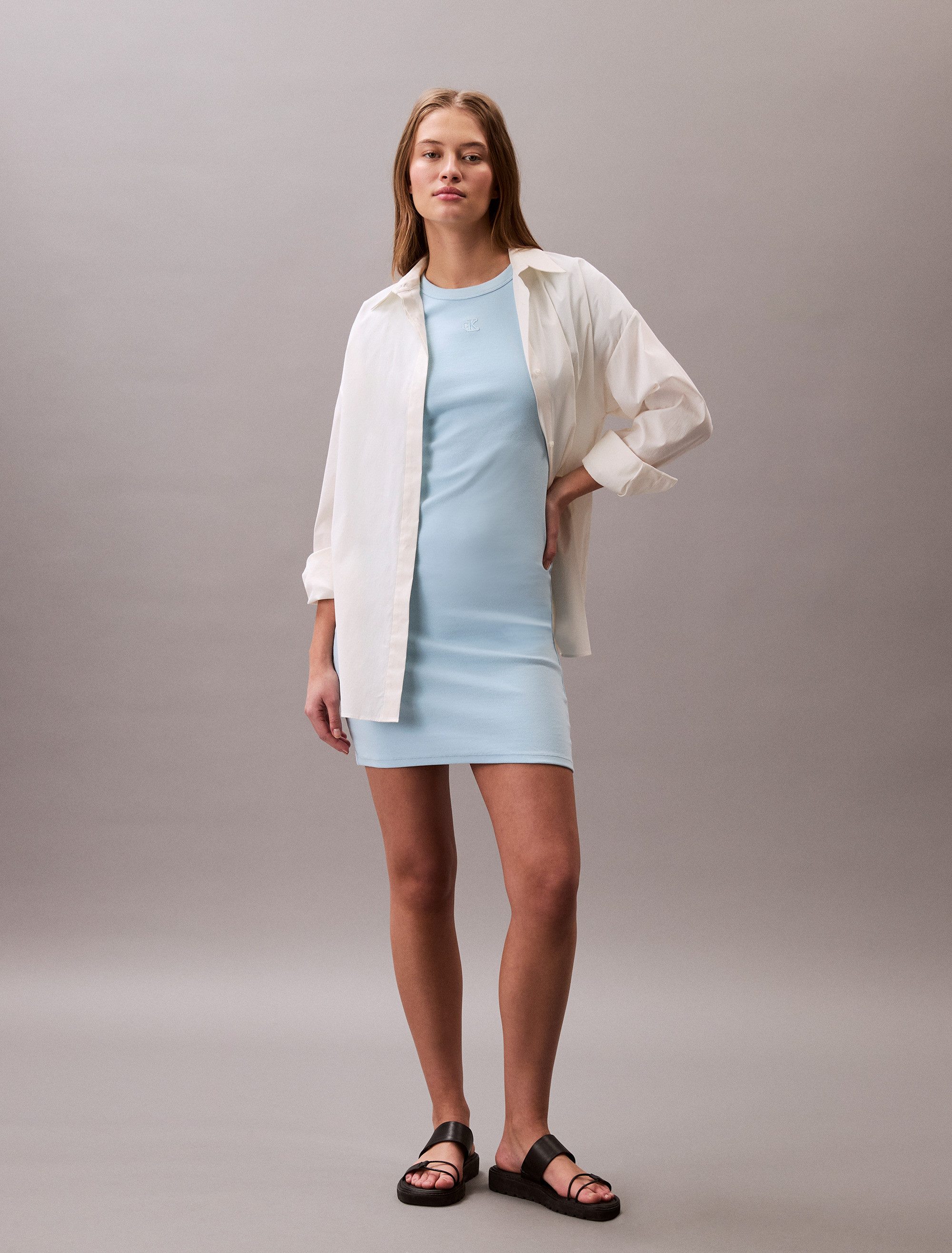 Calvin Klein Jerseyjurk SS CTN CNTR 1X1 RB S
