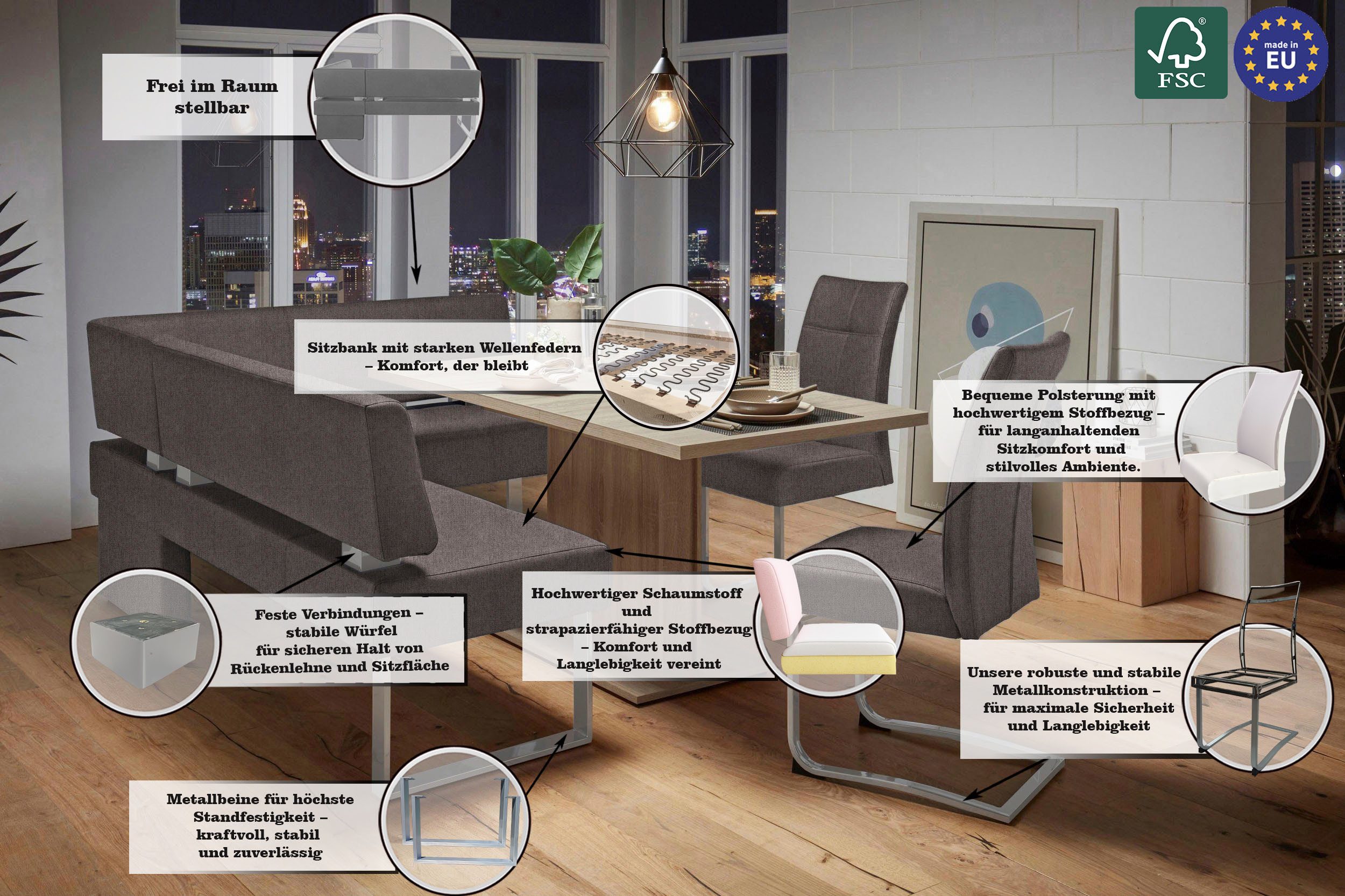 Home affaire Hoekbank RAB in 2 breedten (180 of 200 cm), bekleding in verschillende kwaliteiten