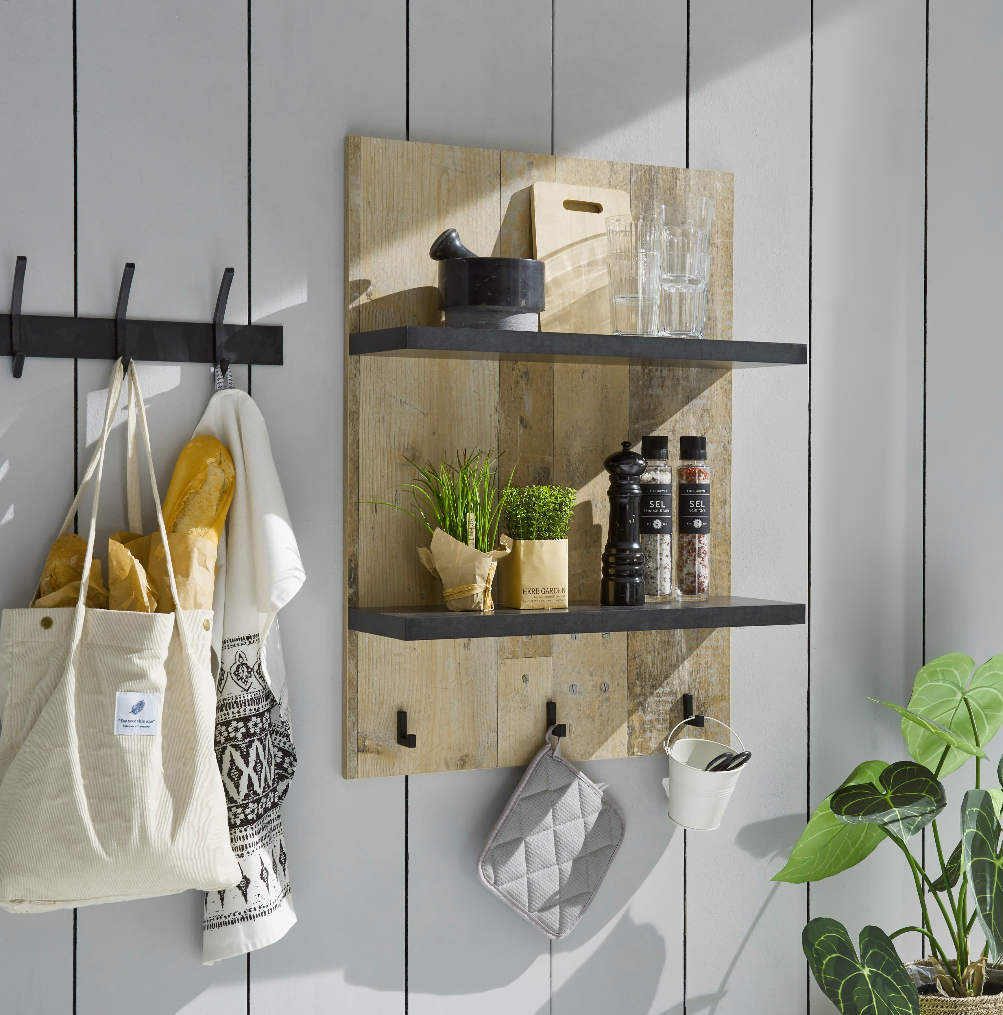 Home affaire Wandplank Sherwood Breedte 60 cm, in modern houtdecor, 28 mm dikke legplanken