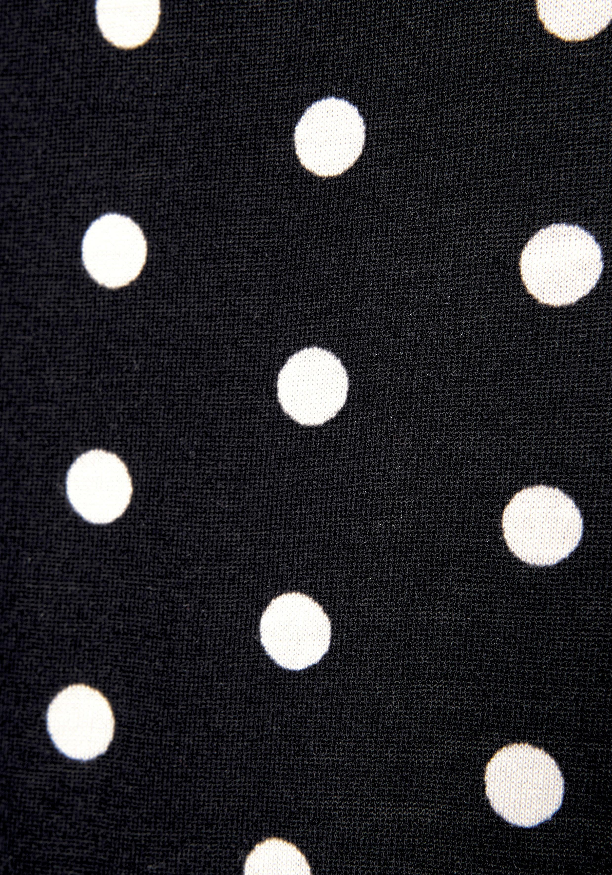 Lascana Strandtop met stippenprint, blousetop met v-hals van jersey