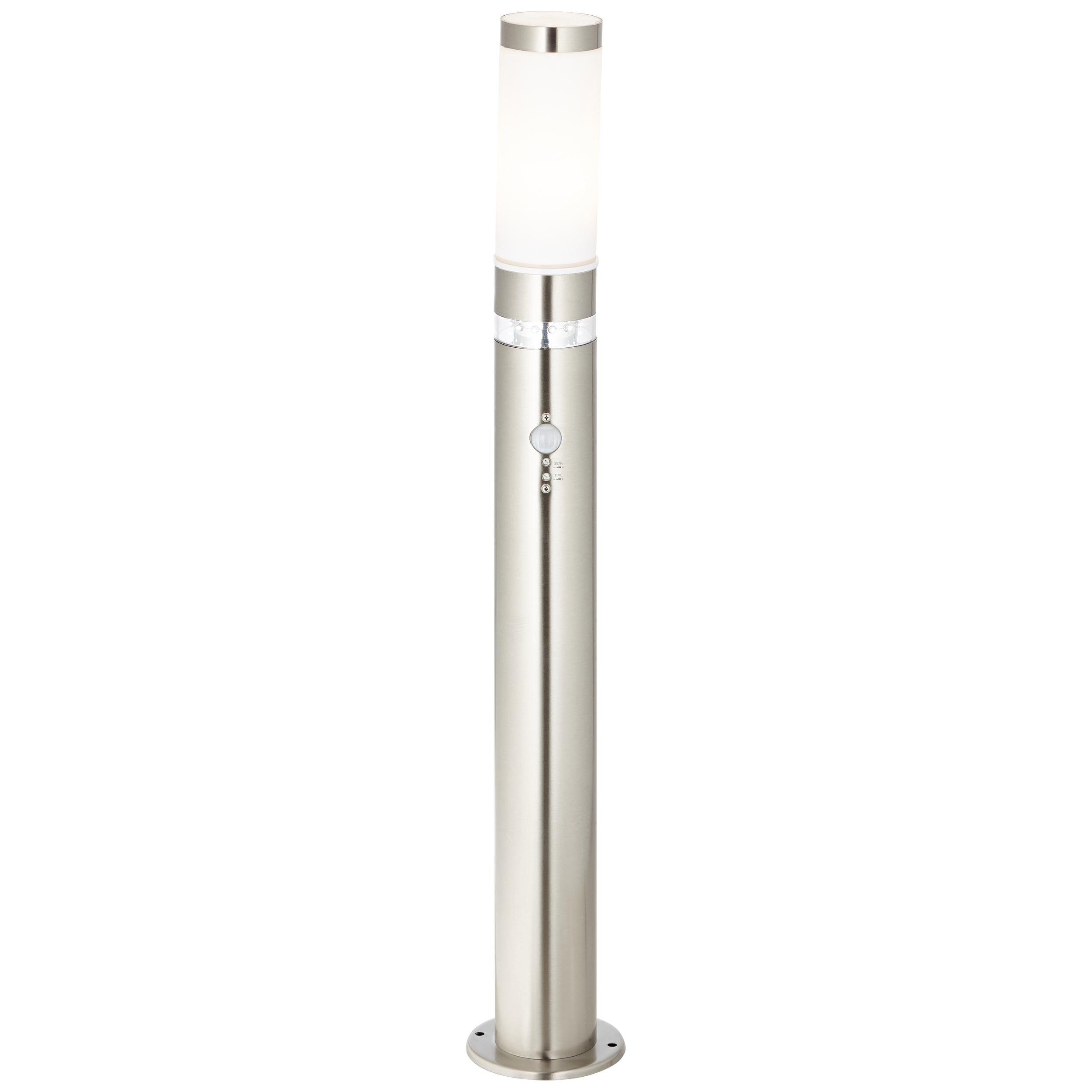 Brilliant Leuchten Staande lamp voor buiten BOLE 78 cm hoogte, ø 8 cm, bewegingsmelder, e27, metaal, kunststof, edelstaal