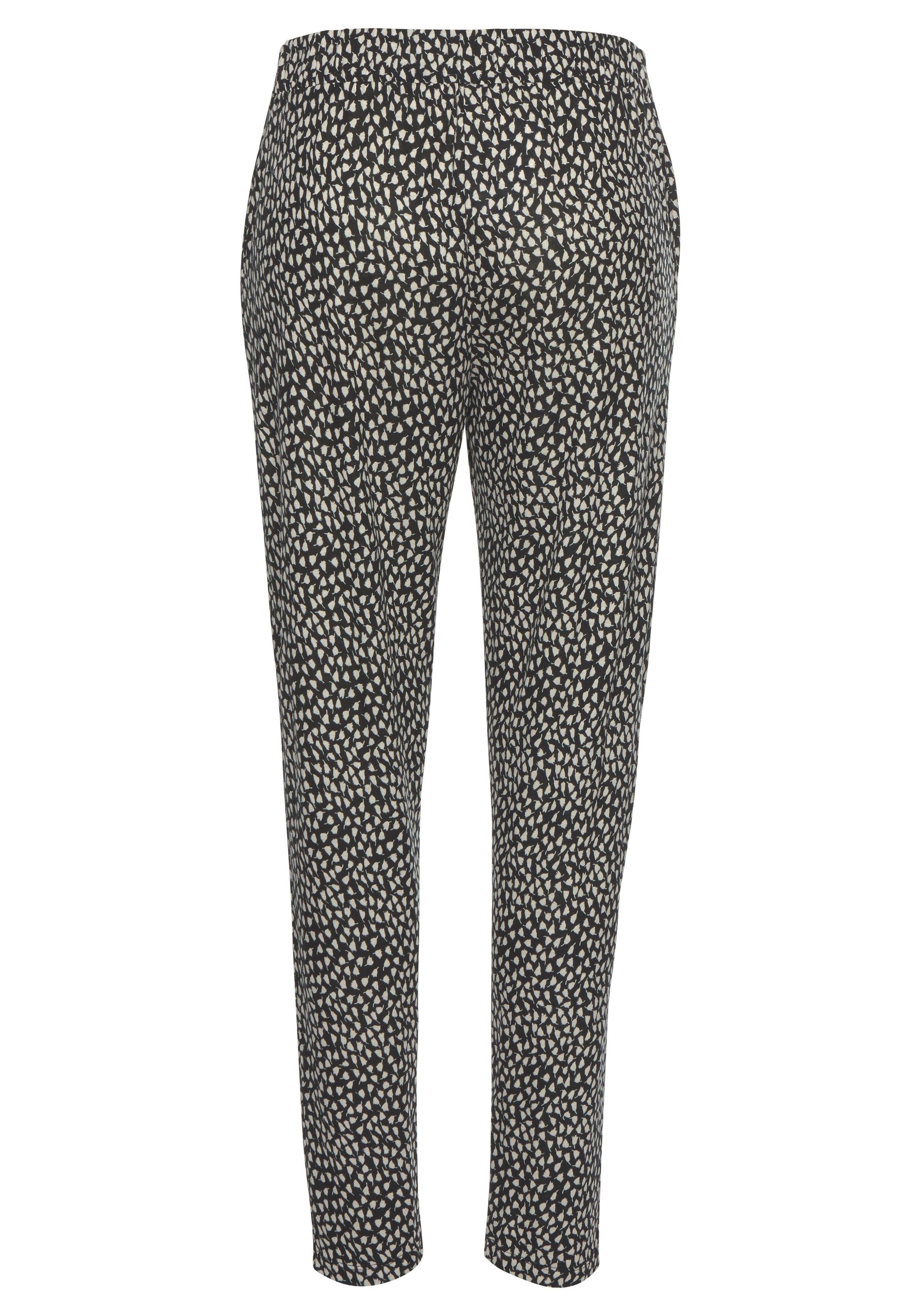 s.Oliver RED LABEL Beachwear Strandbroek met bloemenprint en zakken, lichtgewicht jersey broek