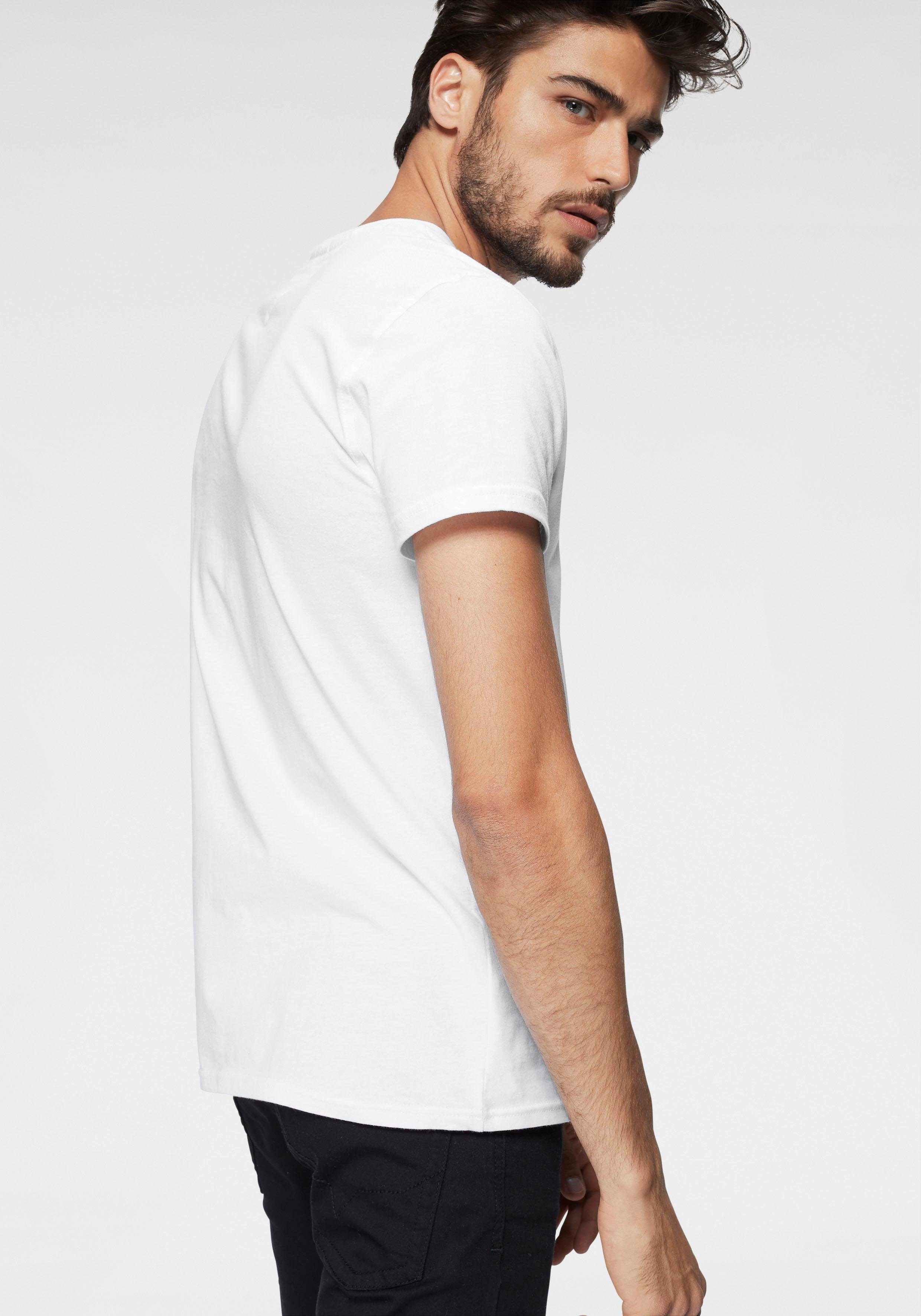 TOMMY JEANS T-shirt TJM ESSENTIAL SOLID TEE met ronde hals en subtiele logo-vlag