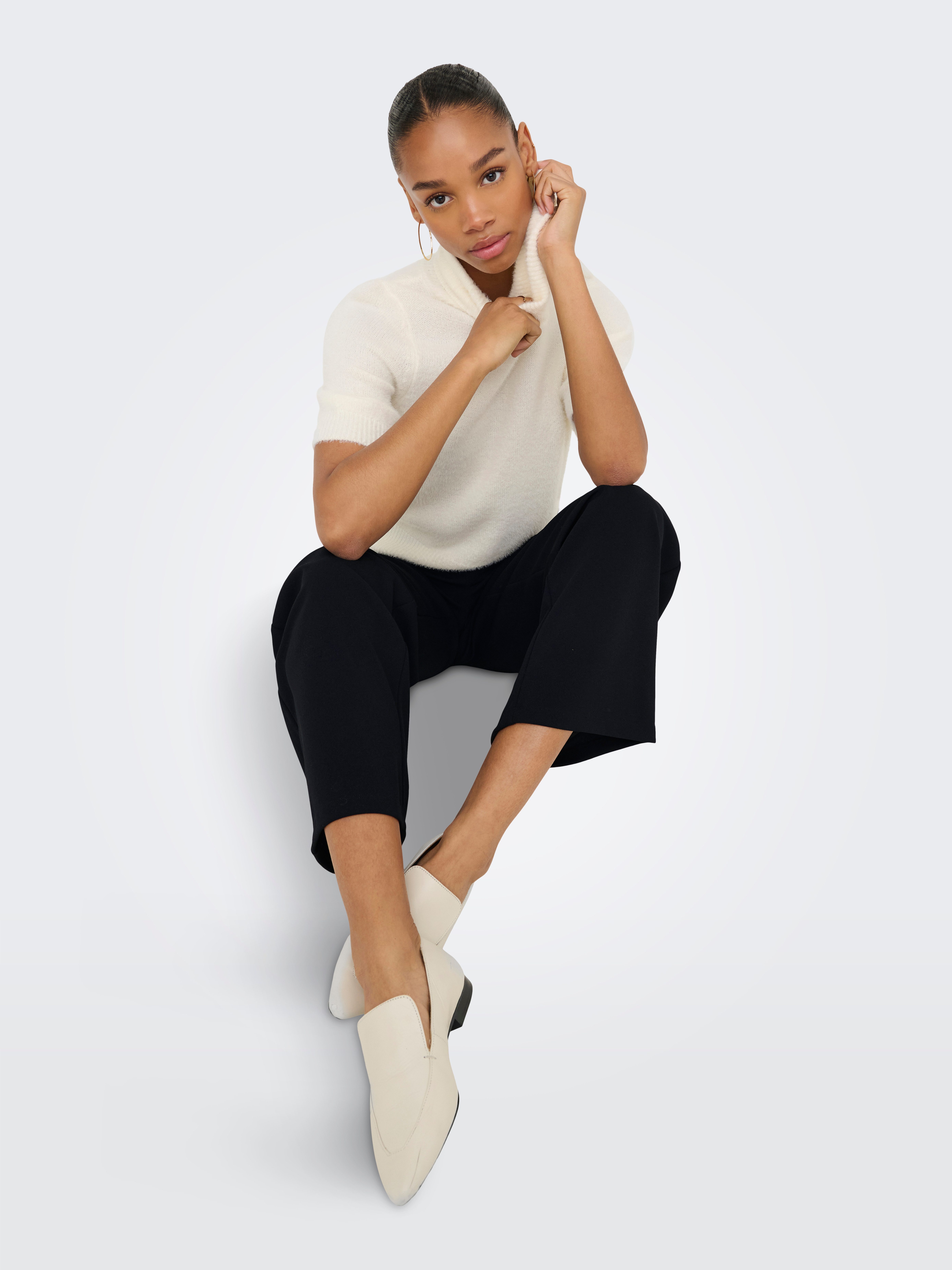 Only Comfortbroek ONLRINA BUTTON PANT JRS NOOS