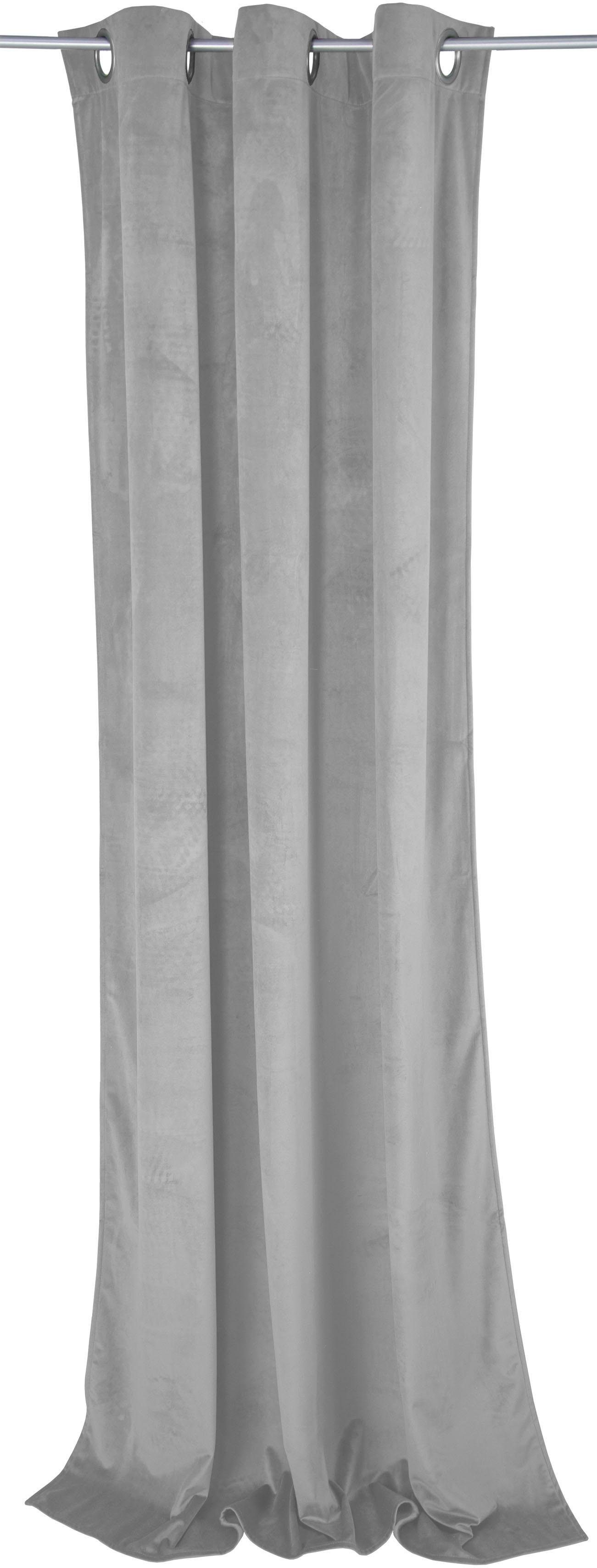 TOM TAILOR HOME Gordijn FRENCH VELVET (1 stuk) kant & klaar gordijnen maat H/B: 245/130 cm grijs