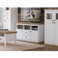home affaire tv-meubel banburry met 2 houten deuren, 121,5 cm breed wit