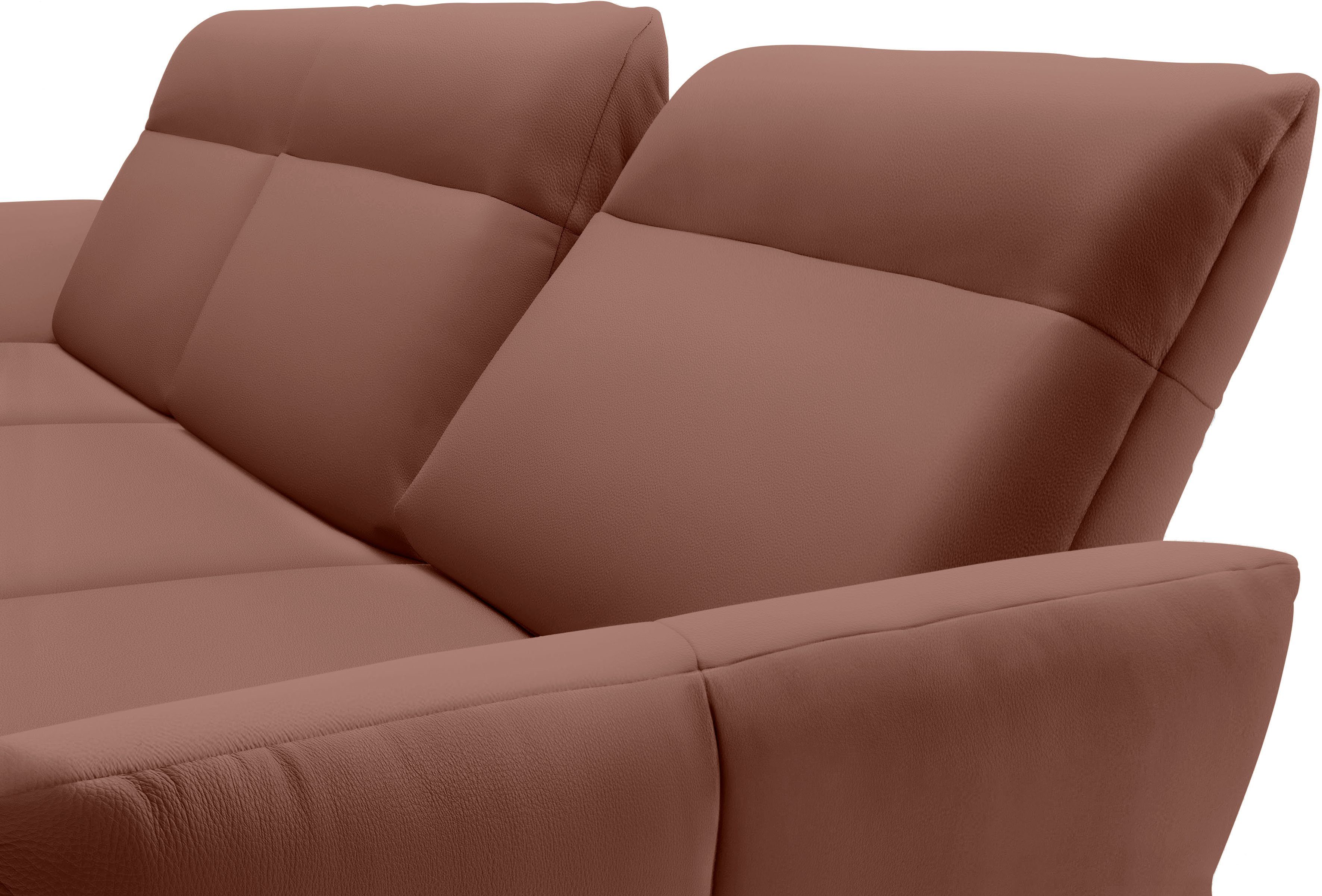 Creation BY ROLF BENZ Hoekbank CR.460 Sokkel in walnotenhout, onderstel in umbra grijs, breedte 318 cm