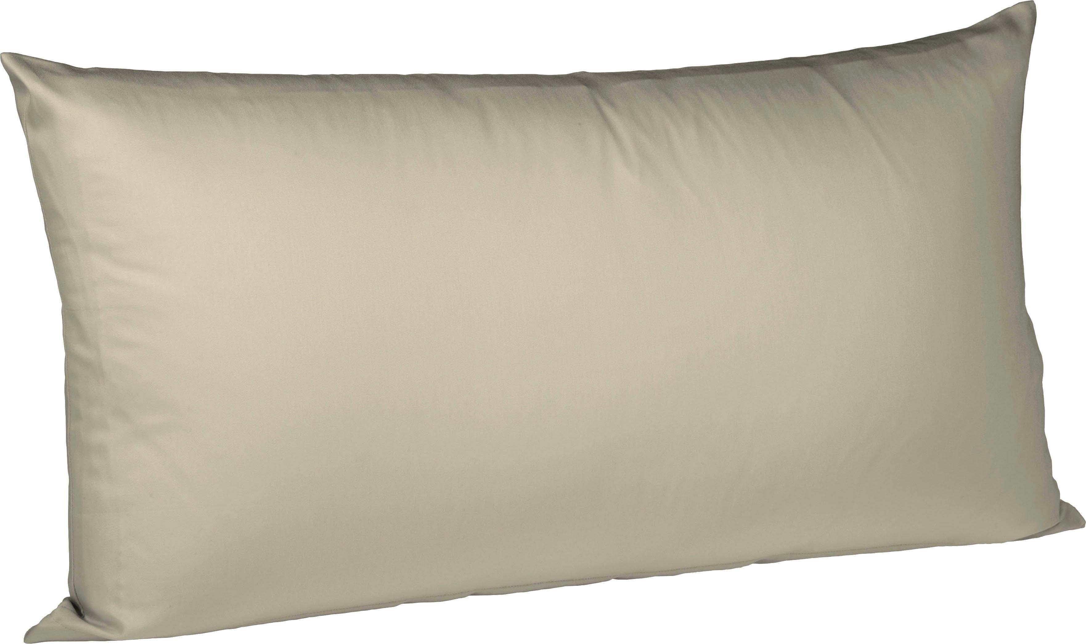 fleuresse Kussenovertrek Colours Mako Satin, 100% katoen, met rits (2 stuks) kussenovertrekken maat 40 cm x 80 cm beige