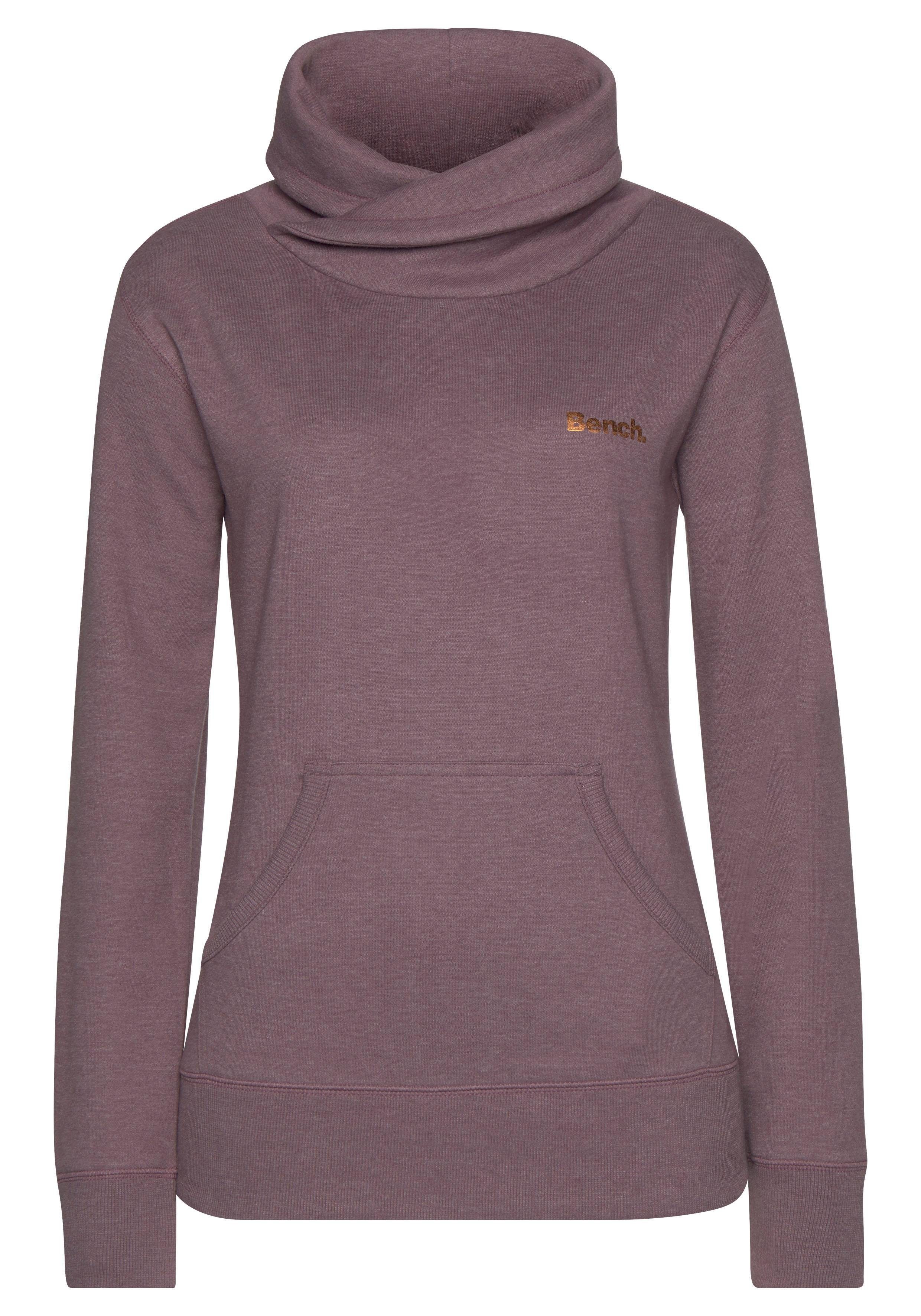 Bench. Loungewear Lang sweatshirt met staande kraag in laagjeslook en kangoeroezak, loungewear