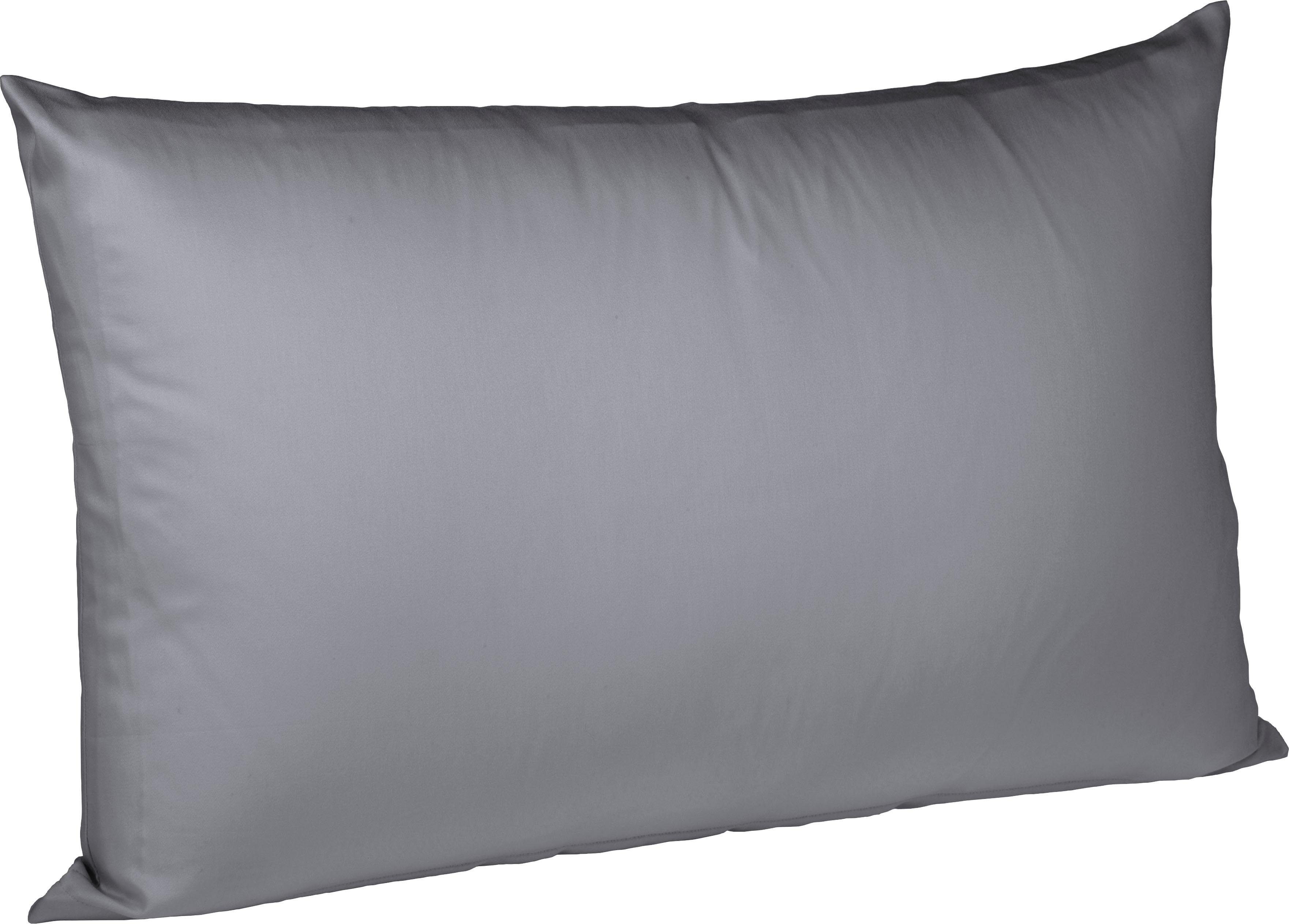 fleuresse Kussenovertrek Colours Mako Satin, 100% katoen, met rits (2 stuks) kussenovertrekken maat 40 cm x 60 cm grijs