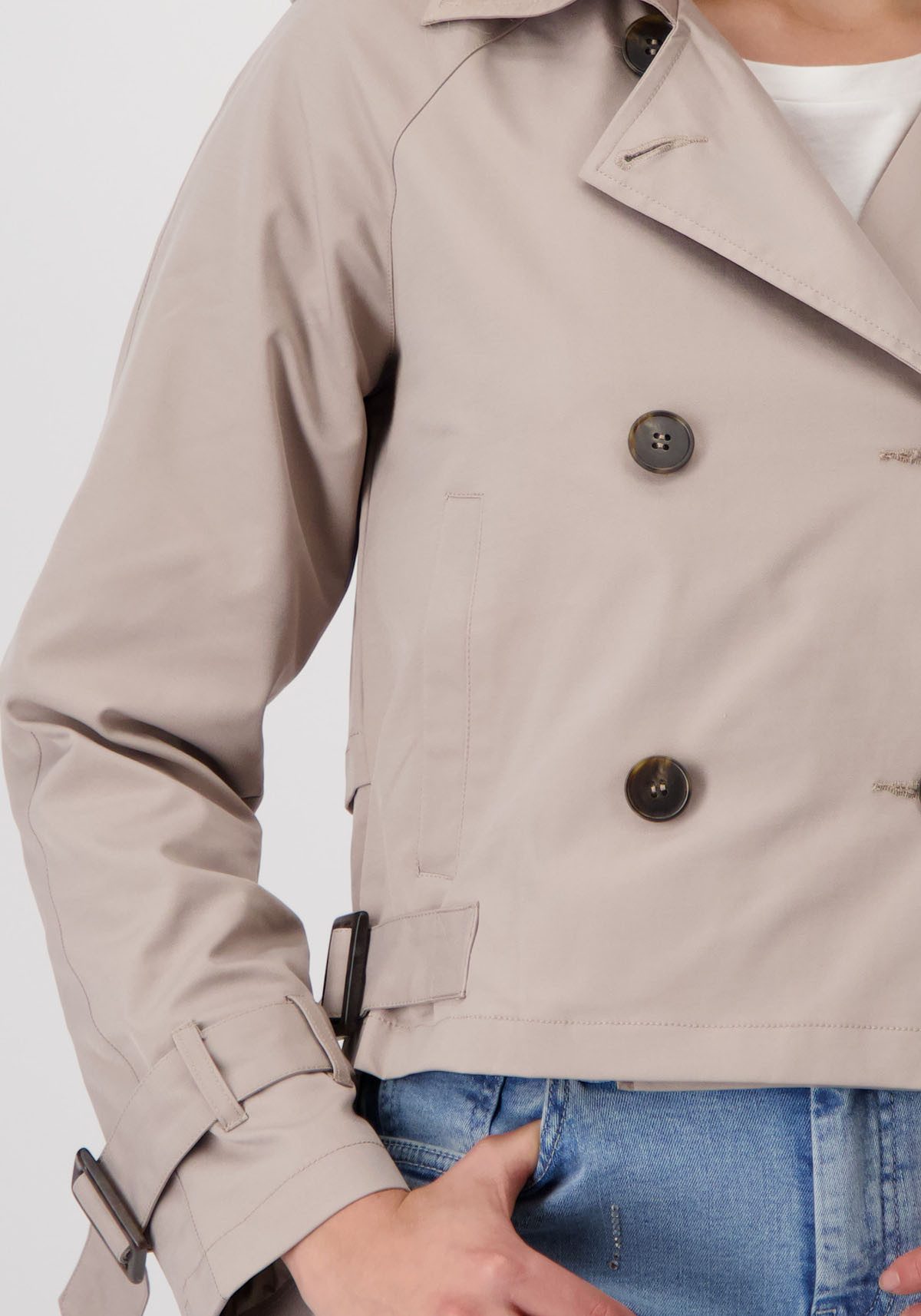 Monari Kort jack in trenchcoat-stijl