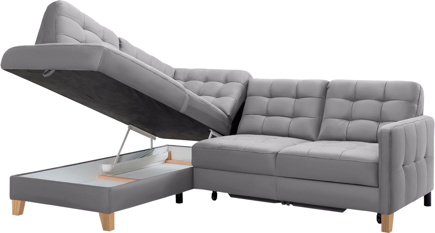 exxpo - sofa fashion Hoekbank Elio, compact en comfortabel, handig, tijdloos design, L-vorm