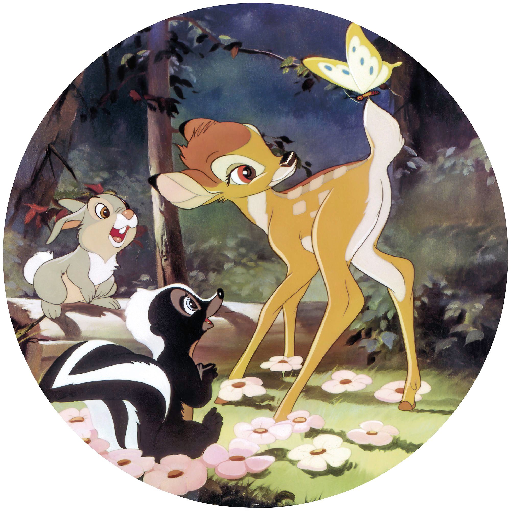 Komar Fotobehang Zelfklevend vlies - Bambi Butterfly - Afmeting 125 x 125 cm