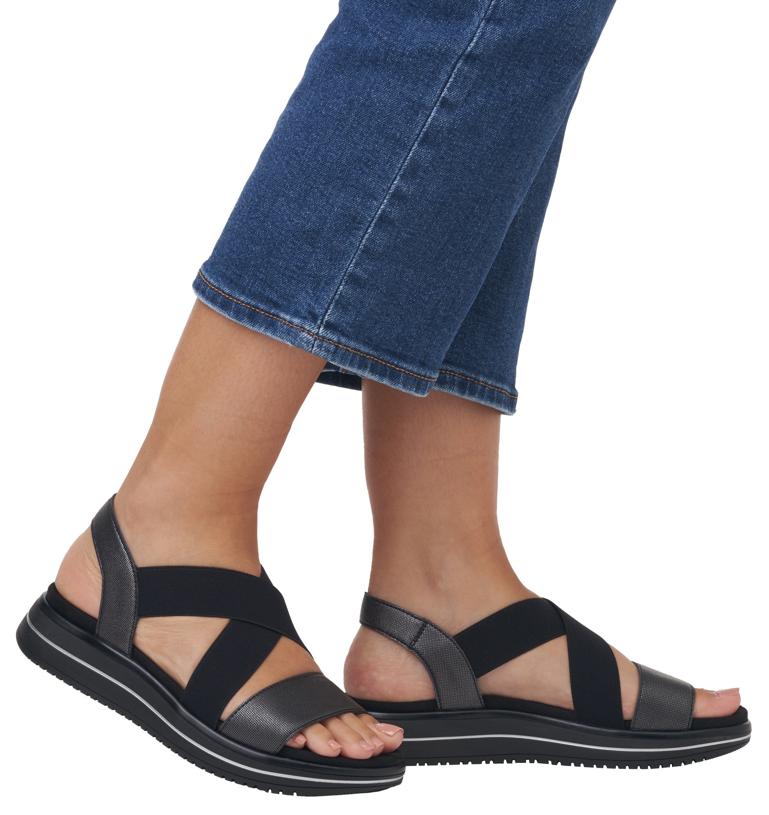 Remonte Sandalen zomerschoen, sandaal, sleehak, met praktische elastiek
