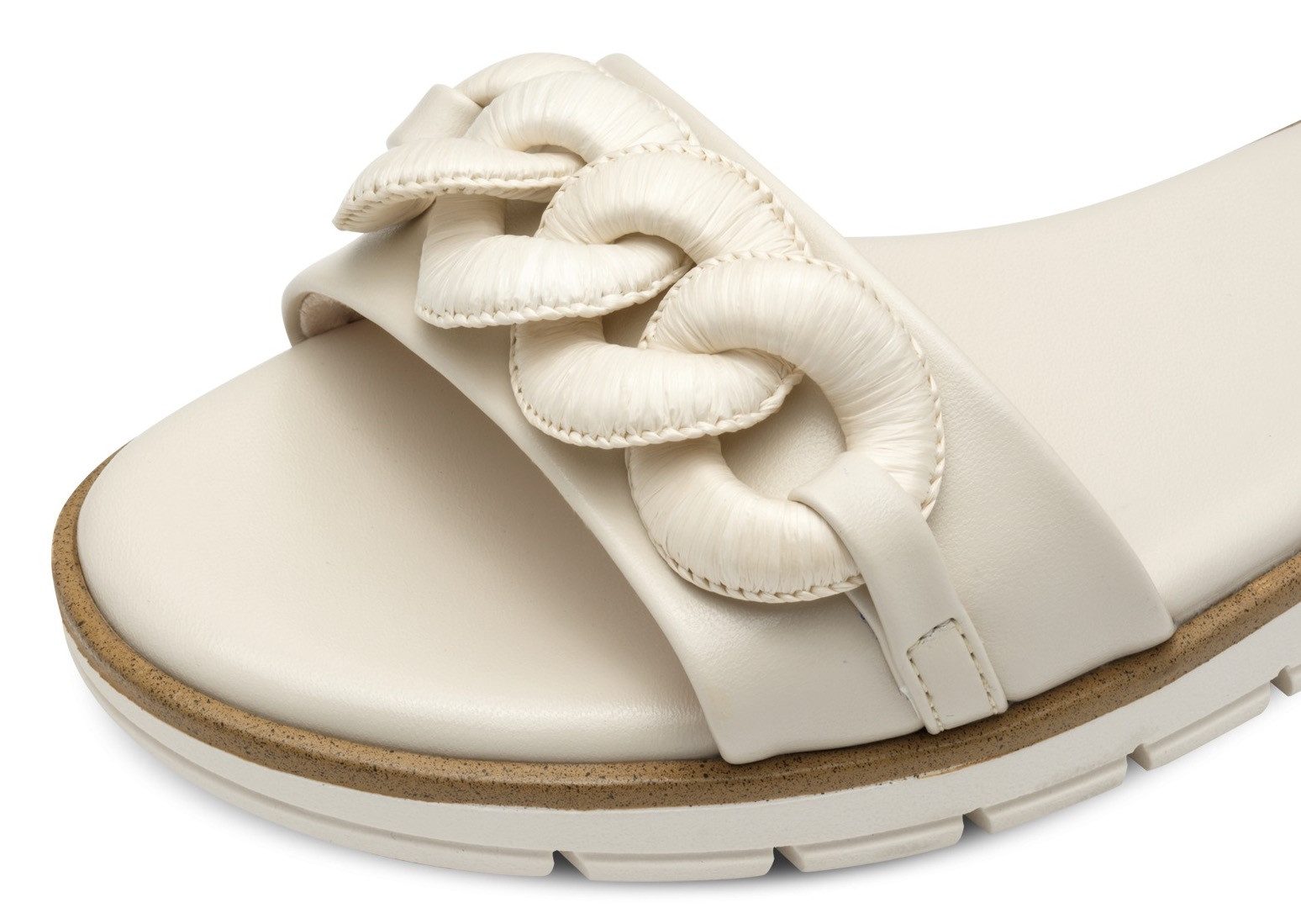 Marco Tozzi Sandalen , sleehak, zomerschoen, sandaal, met sierketting in ton-sur-ton