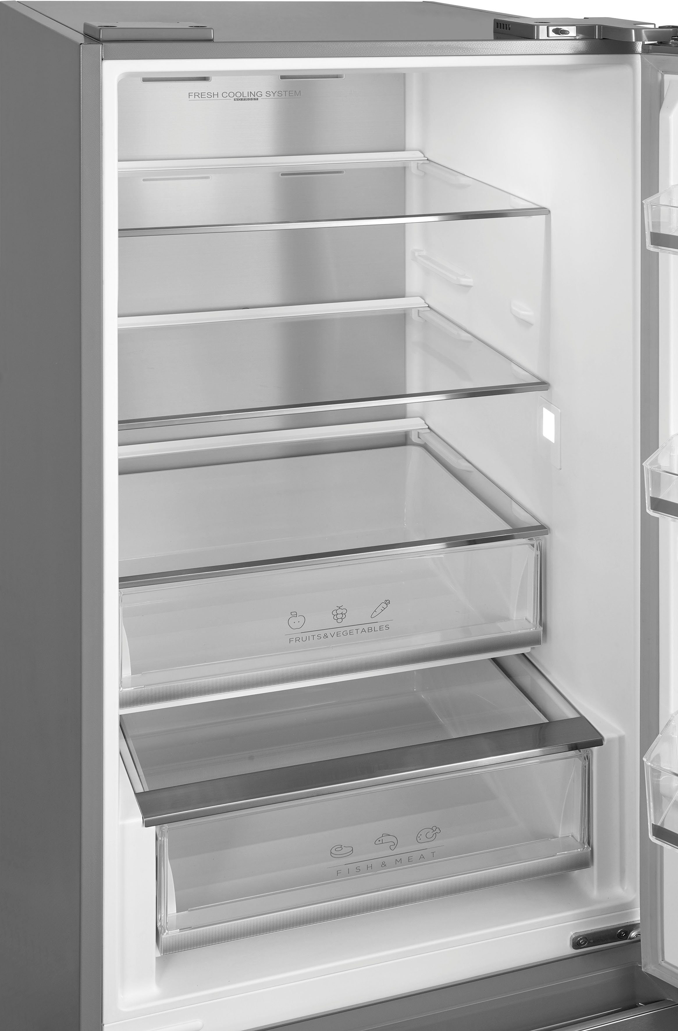 Hanseatic Koel-vriescombinatie HKGK20060ANFI NoFrost, automatische ontdooiing, QuickFreeze, vakantiemodus, display