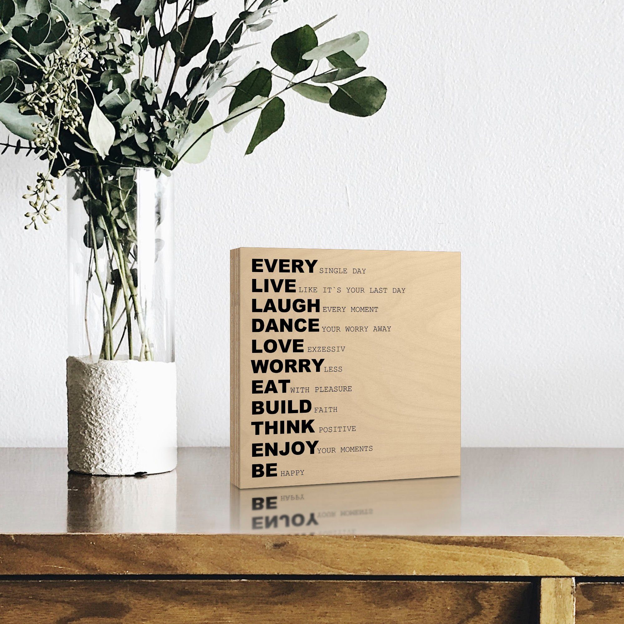 Artland Artprint op hout Elke dag