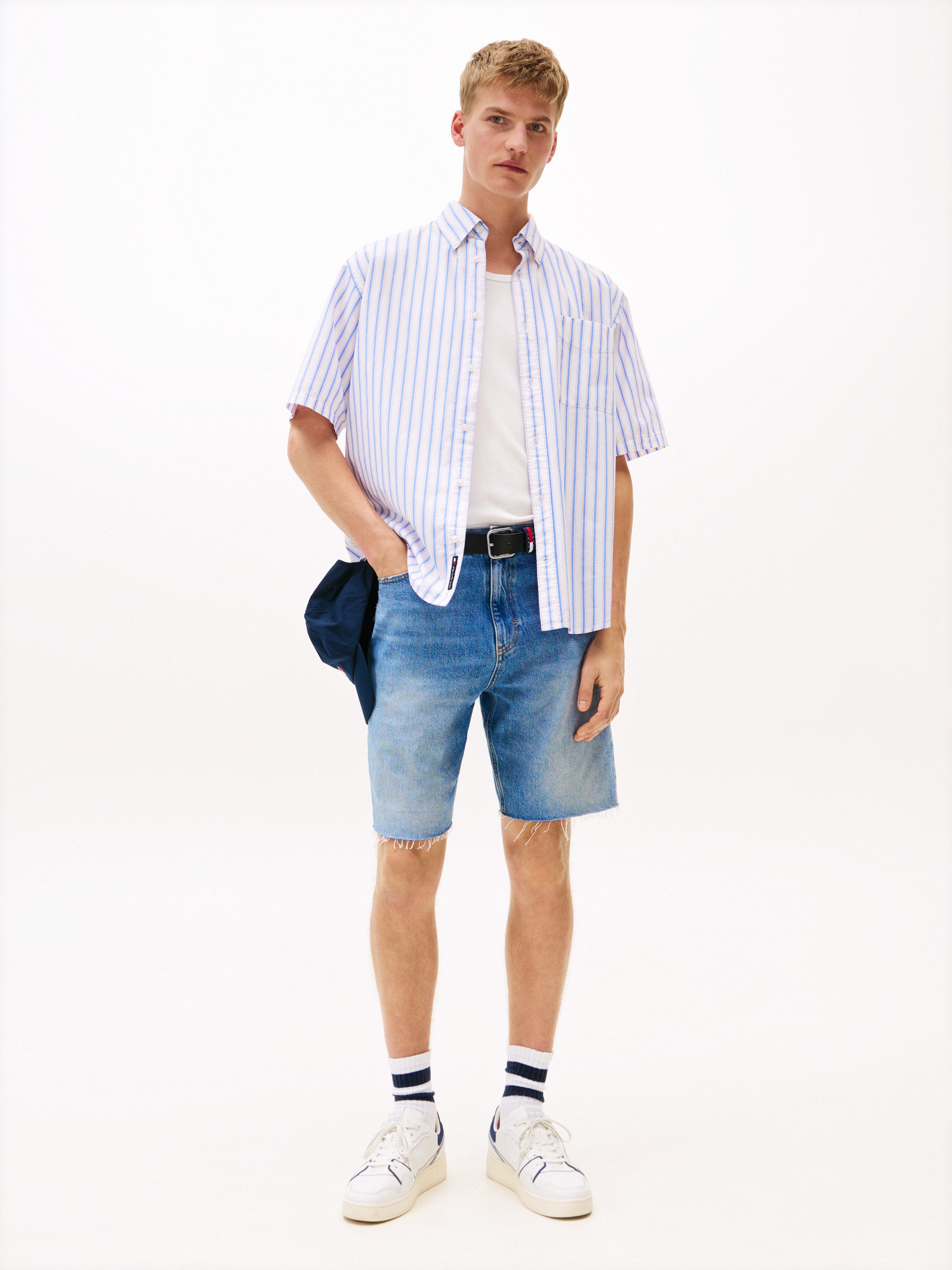 TOMMY JEANS Overhemd met korte mouwen TJM POPLIN RLX SS SHIRT EXT