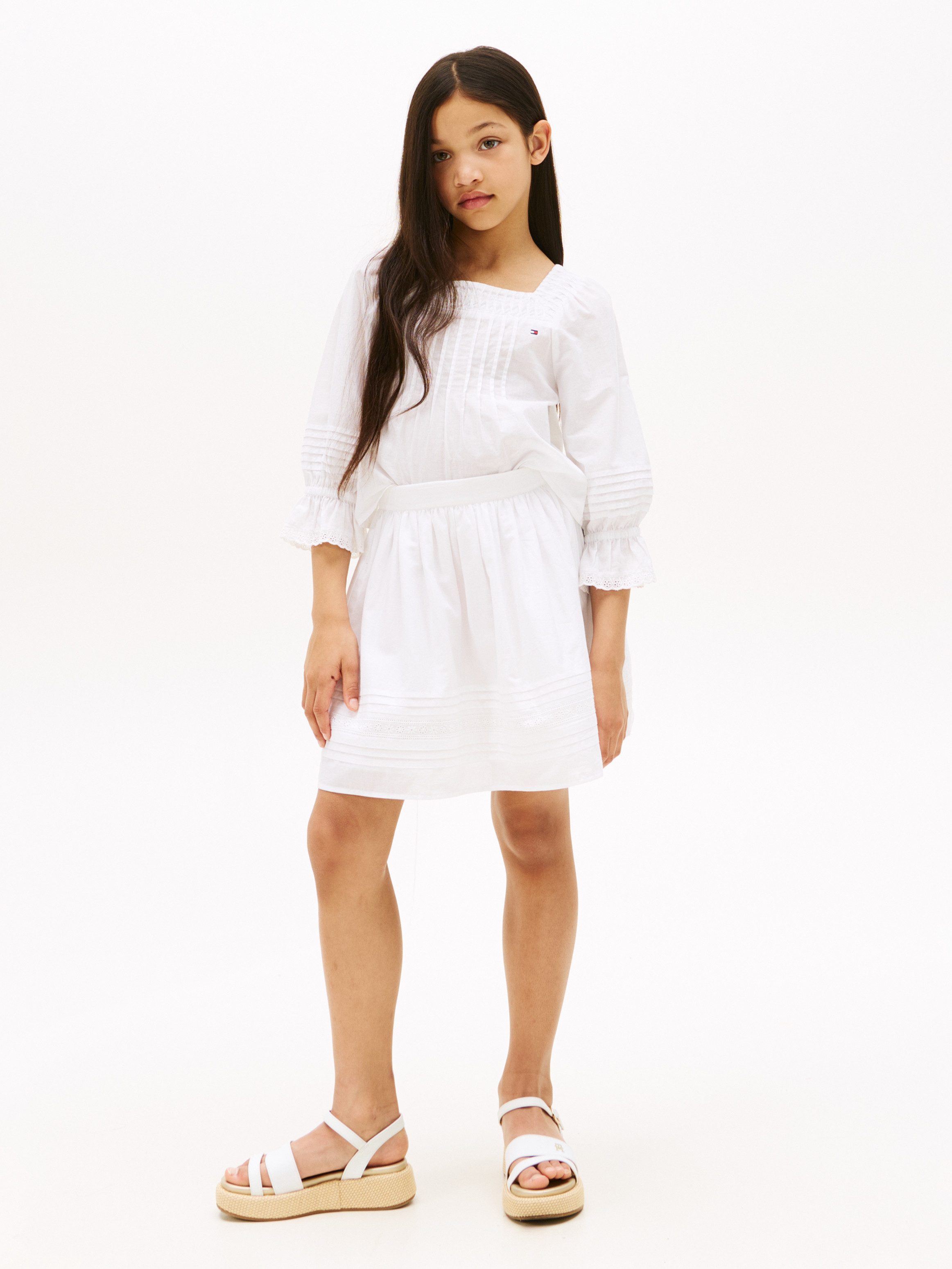 Tommy Hilfiger Geweven rok EMBROIDERED TAPE SKIRT voor kinderen tot 16 jaar, met borduursel
