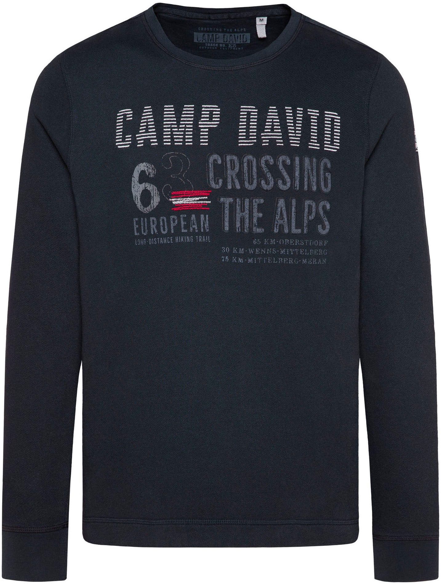 CAMP DAVID Sweatshirt met prints en borduursels