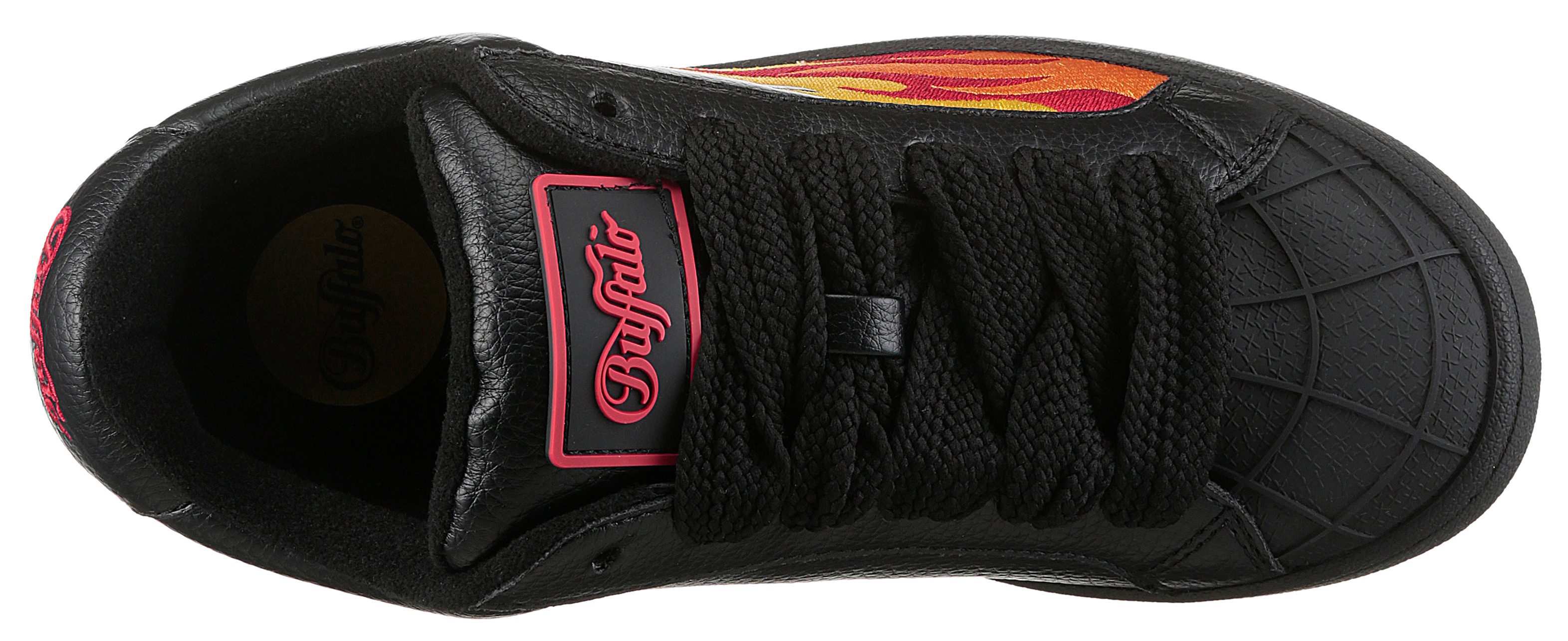 Buffalo Sneakers Liberty vrijetijdsschoen, veterschoen, lage schoen met trendy vlammenmotief